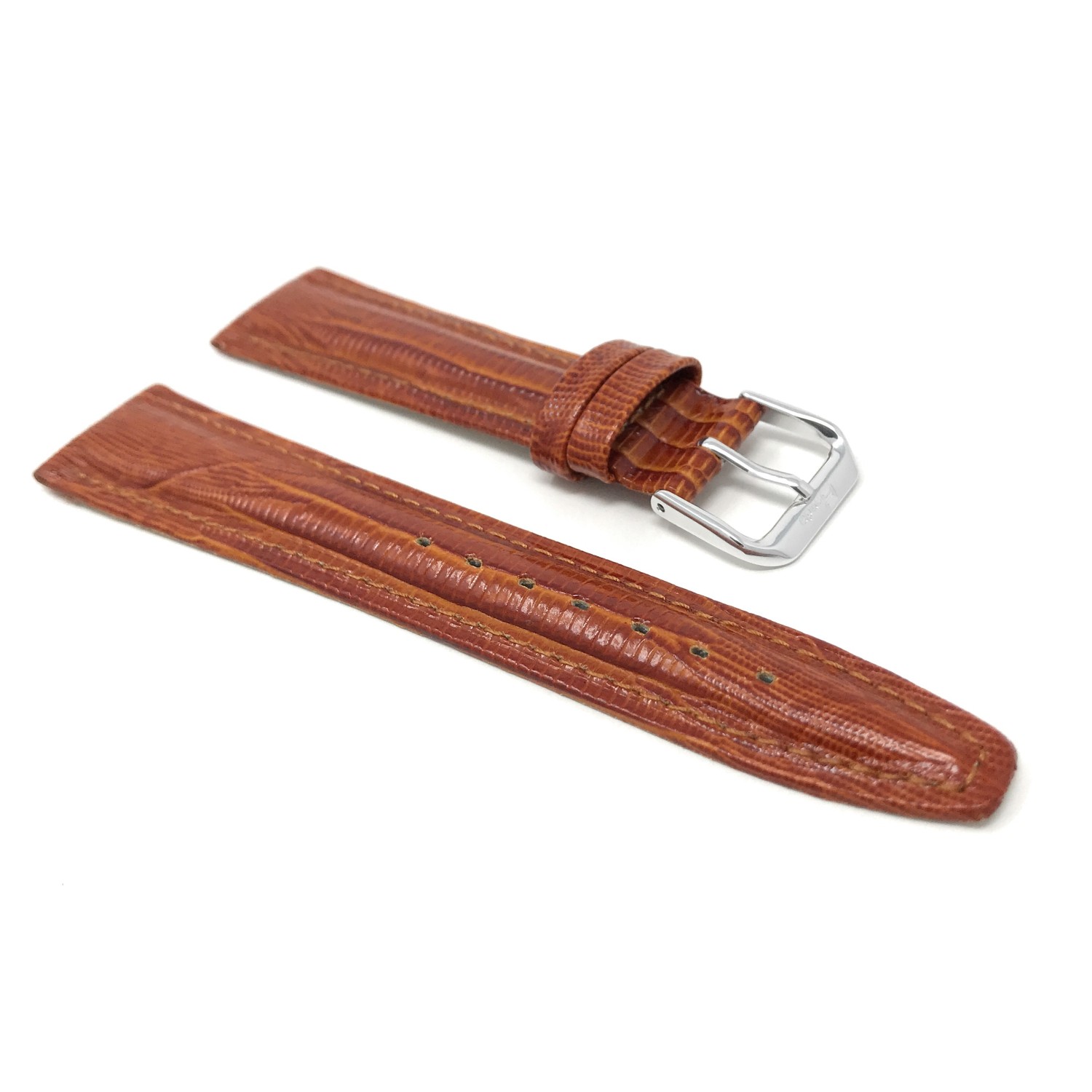 20mm Lizard Style Glossy Tan Leather Smartwatch Band Strap for Skagen Hagen, Signatur and Hald
