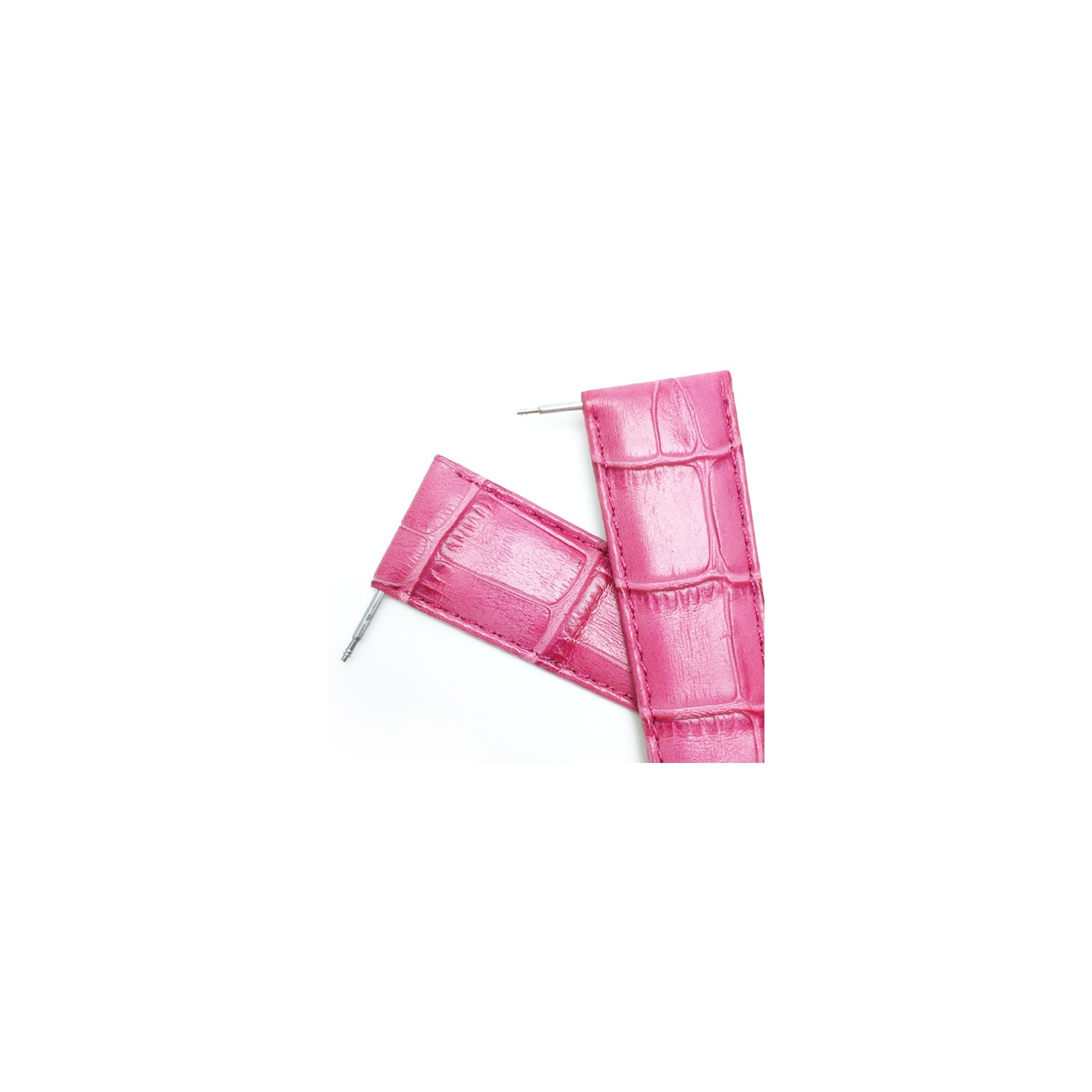 12mm Hot Pink Womens' Alligator Style Genuine Leather Watch Strap Band