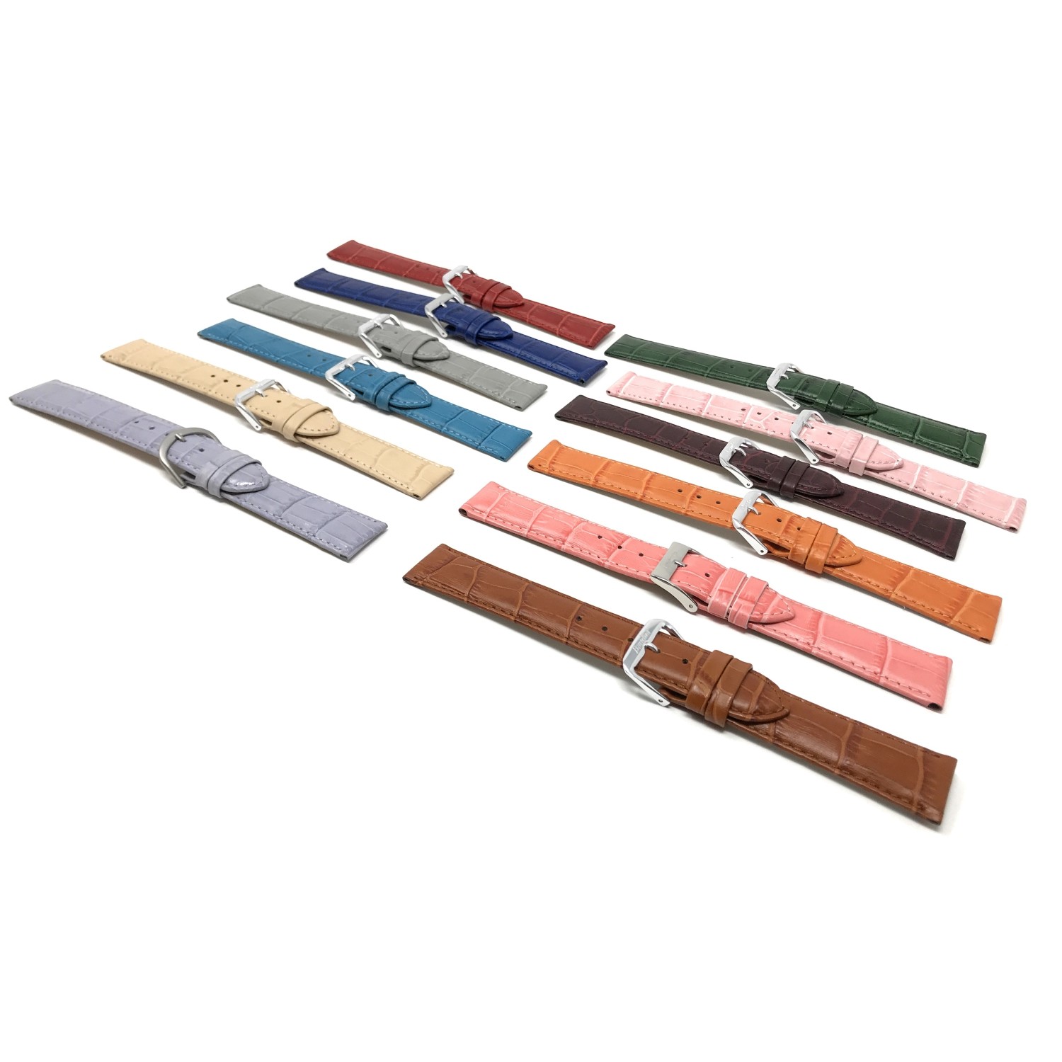 14mm White Womens' Alligator Style Genuine Leather Watch Strap Band