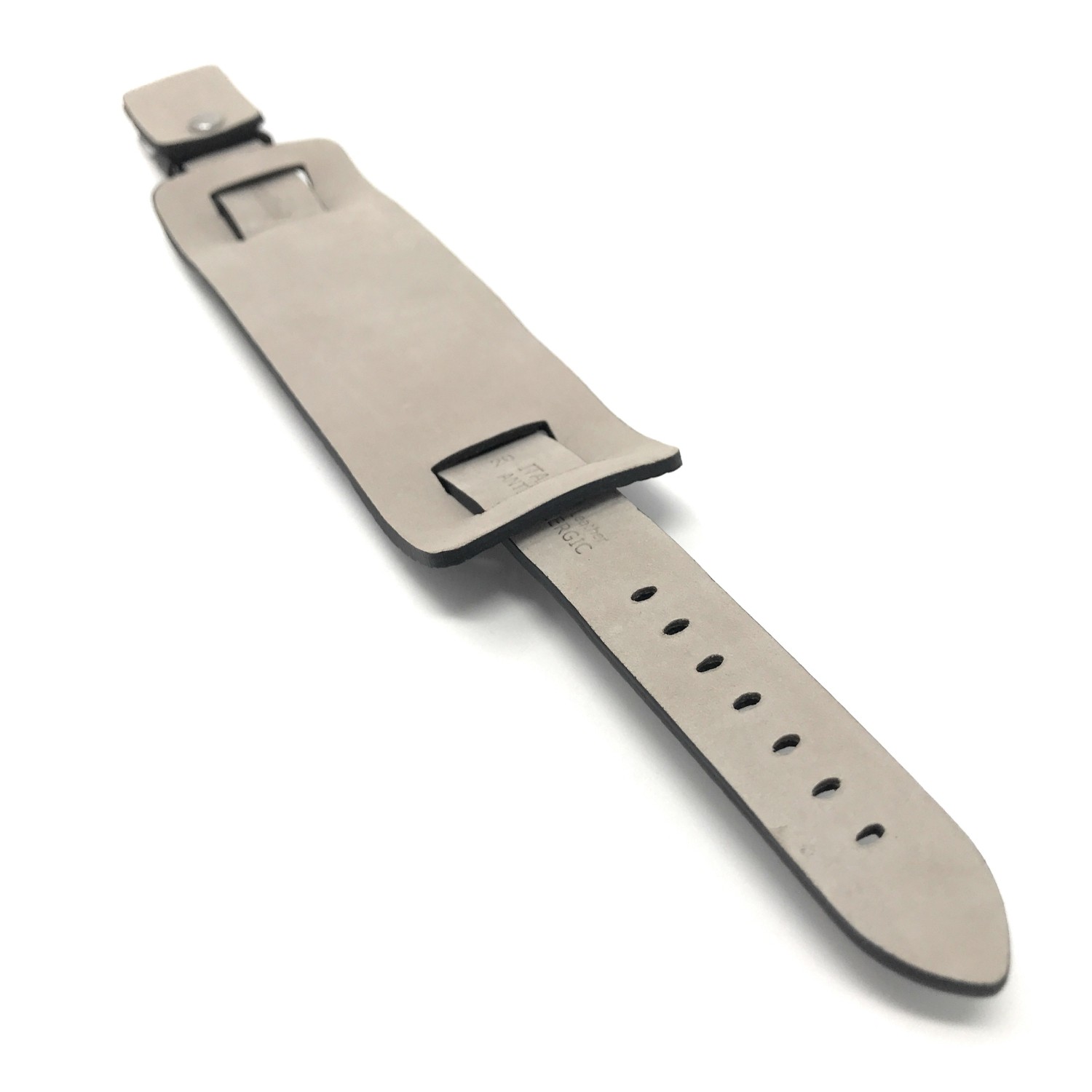 22mm Black Genuine Leather Biker Watch Band Strap, Rectangular Shape, Also Comes in Brown