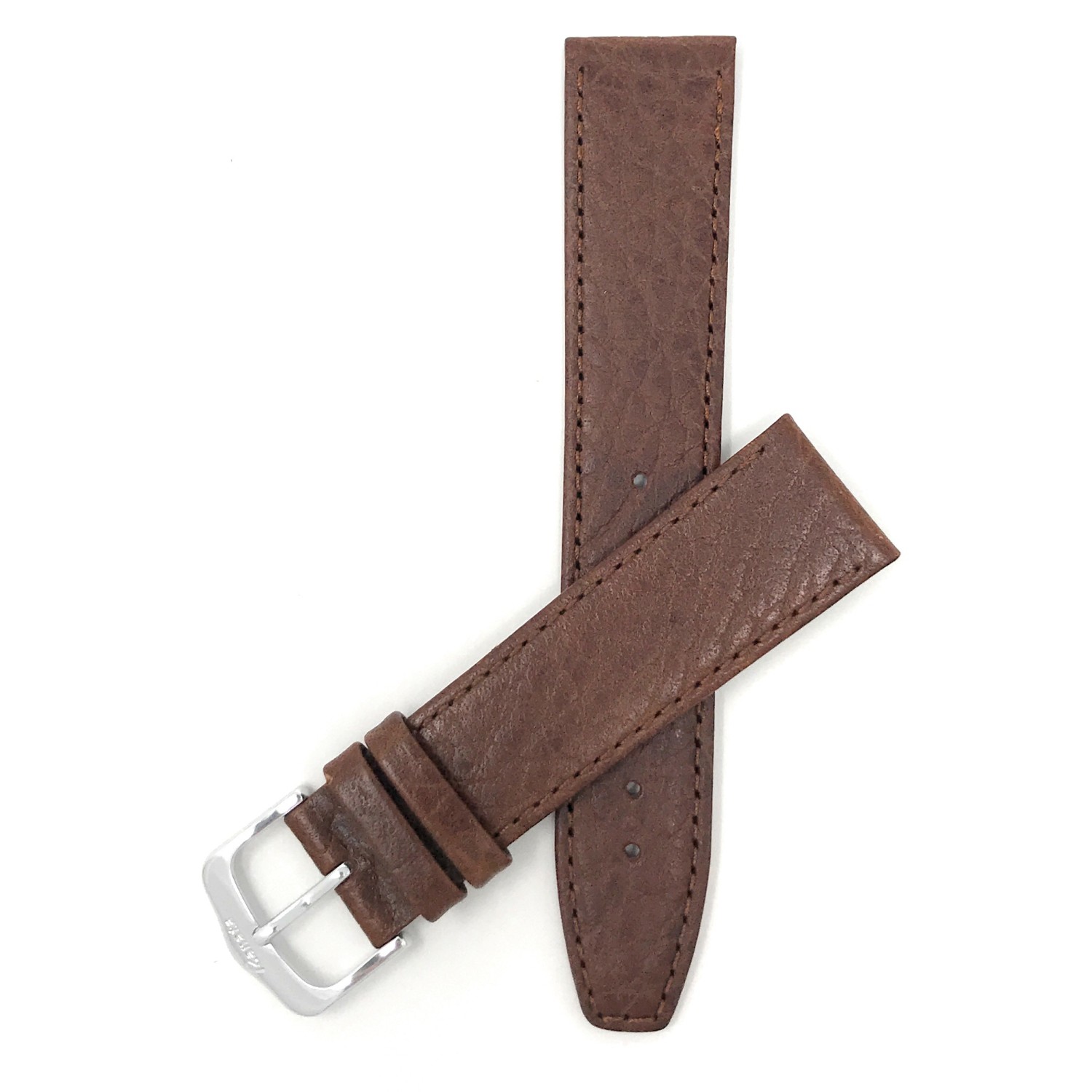 18mm, Slim, Brown Mat Finish, Genuine Leather Watch Band Strap
