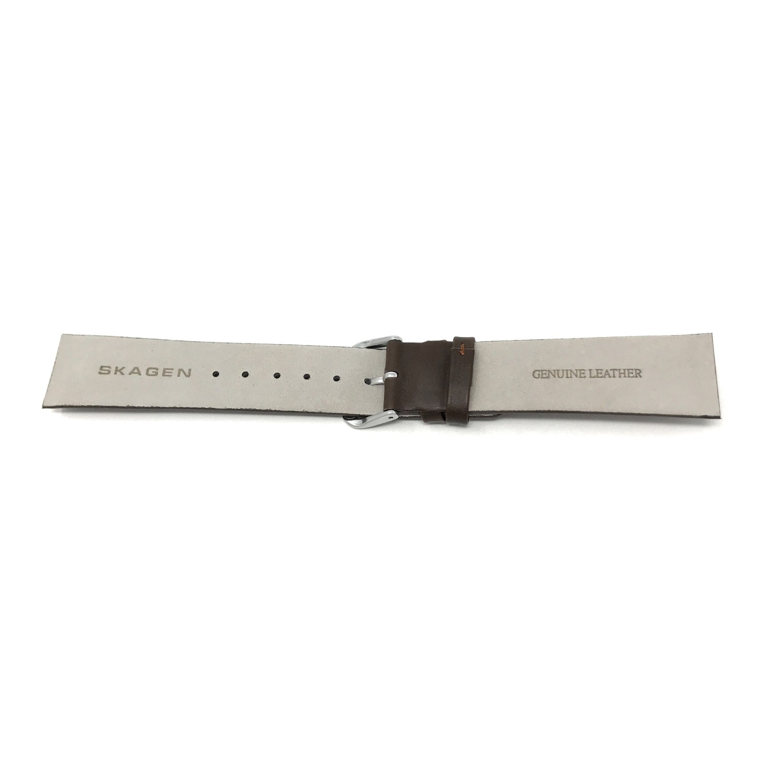 20mm Brown Genuine Leather Replacement Watch Strap for Skagen