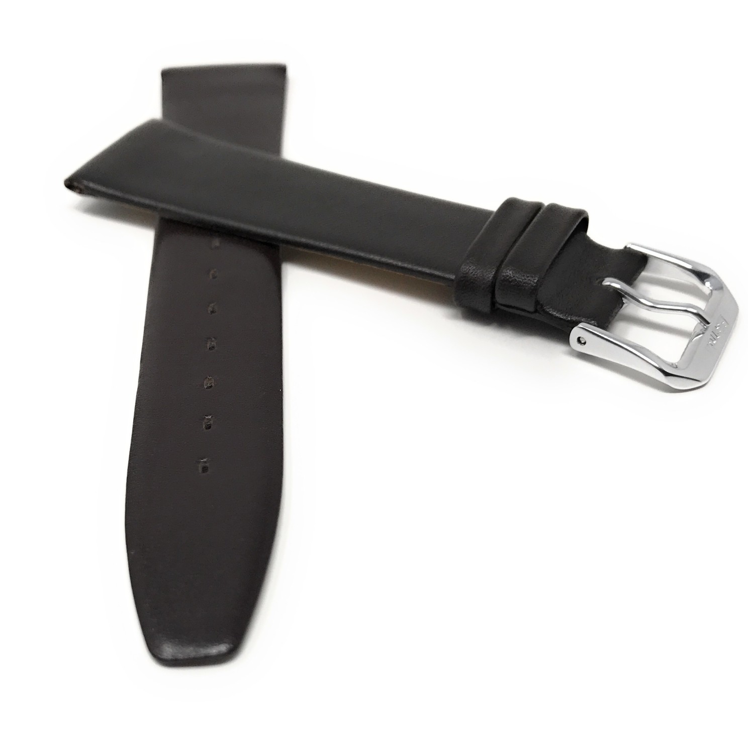 Extra Long 16mm Bracelet de montre en cuir véritable, brun