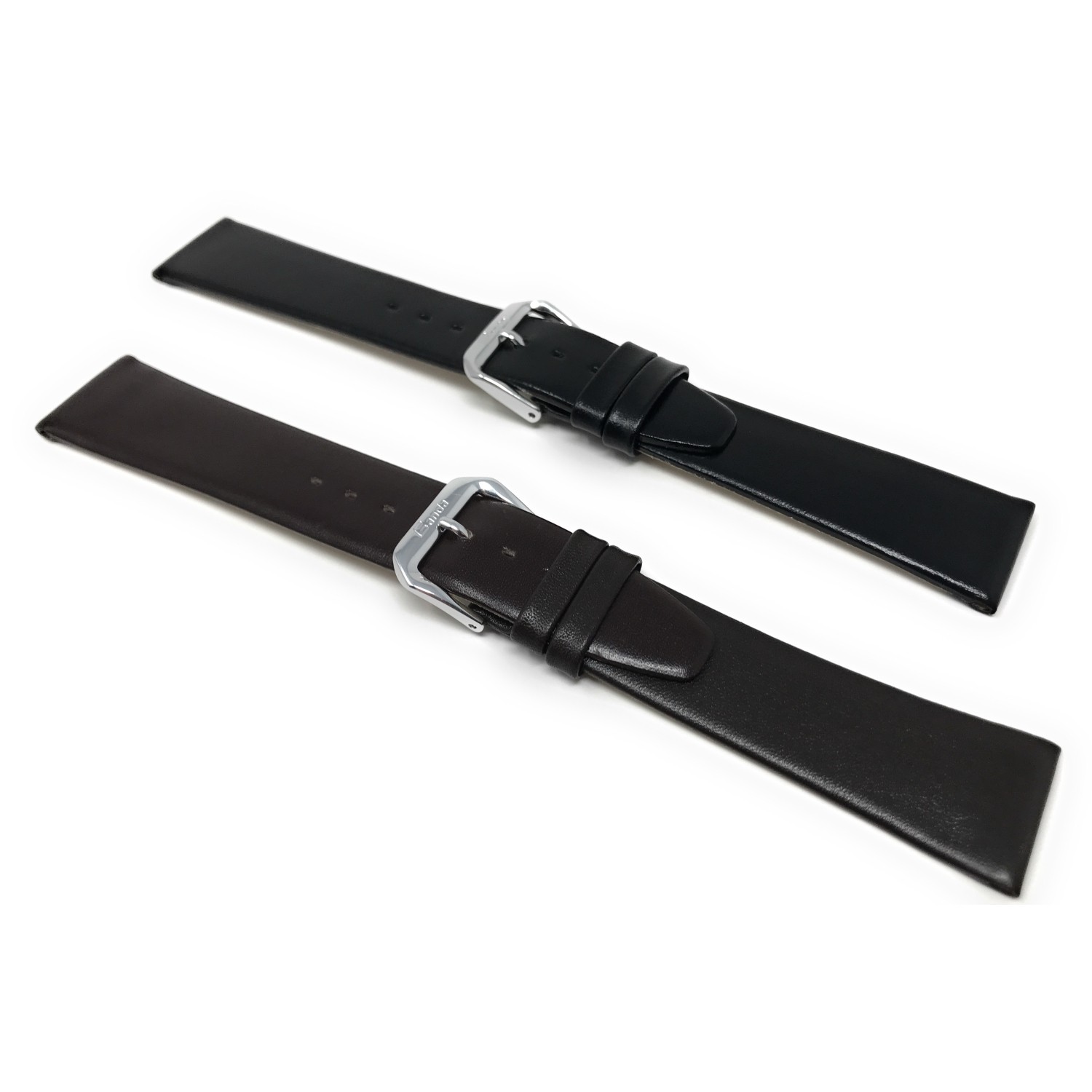 Extra Long 16mm Bracelet de montre en cuir véritable, brun