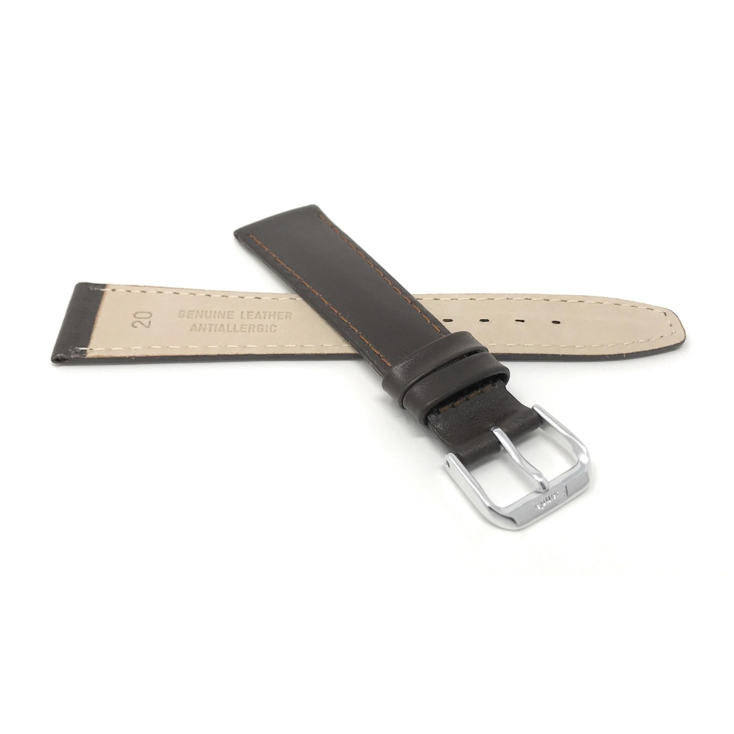 Extra Long, 20mm Brown Leather Smartwatch Strap for Skagen Hagen, Signatur and Hald Smartwatch