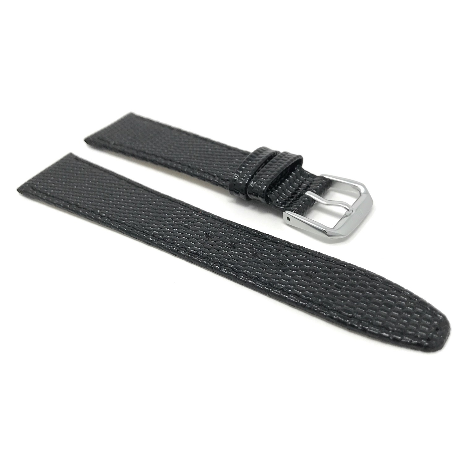 Extra Long, 20mm Black Lizard Pattern Leather Smartwatch Strap for Skagen Hagen, Signatur and Hald