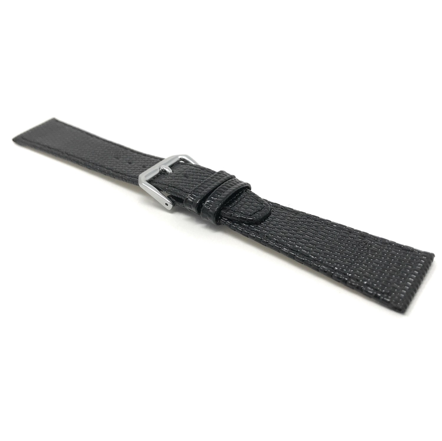 Extra Long, 20mm Black Lizard Pattern Leather Smartwatch Strap for Skagen Hagen, Signatur and Hald