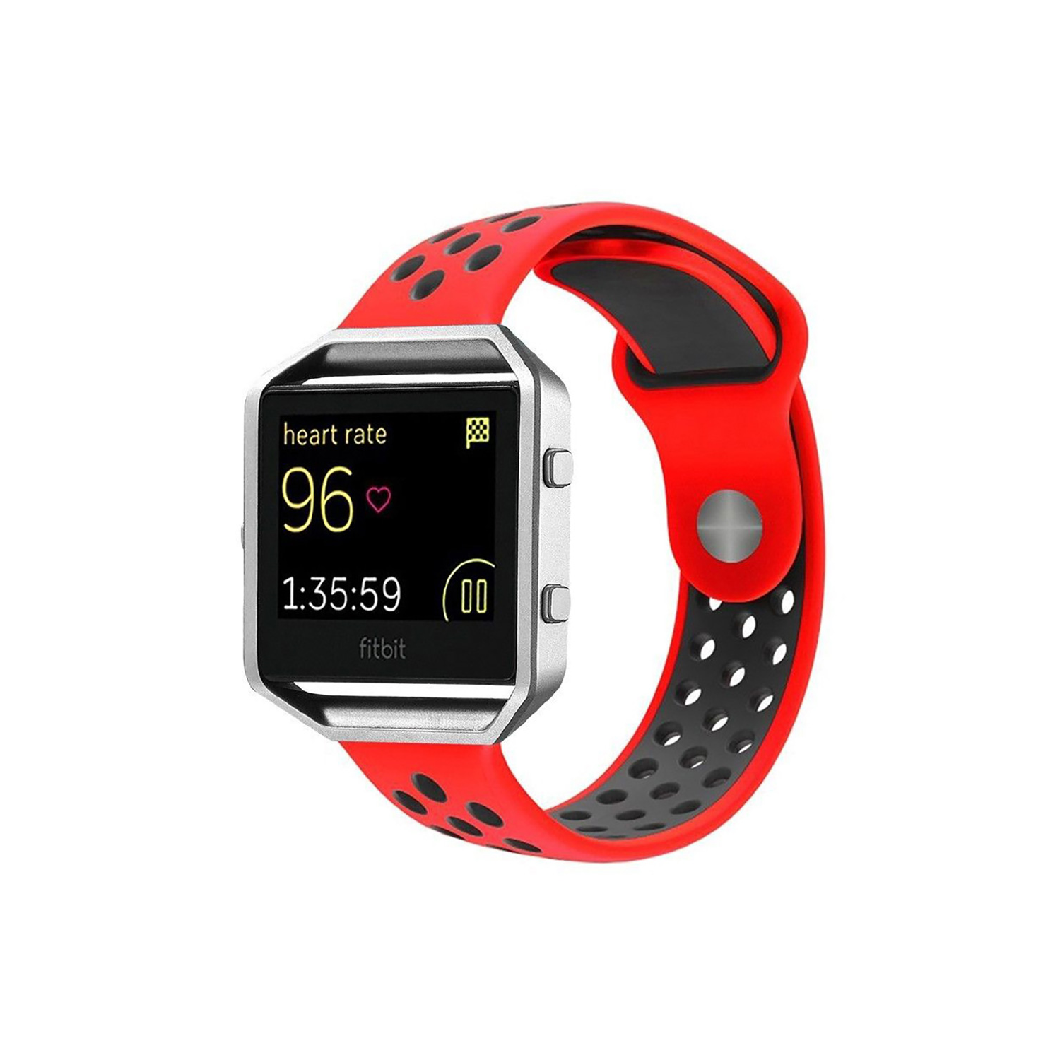 Fitbit Blaze Silcone Sport Short Strap in Red and Black