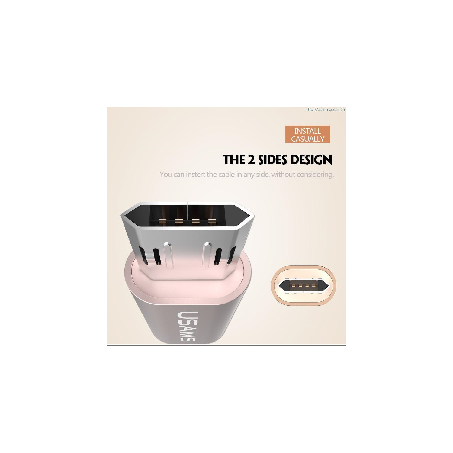 USAMS U-Knit Series Micro Reversible Cable Rose Colour