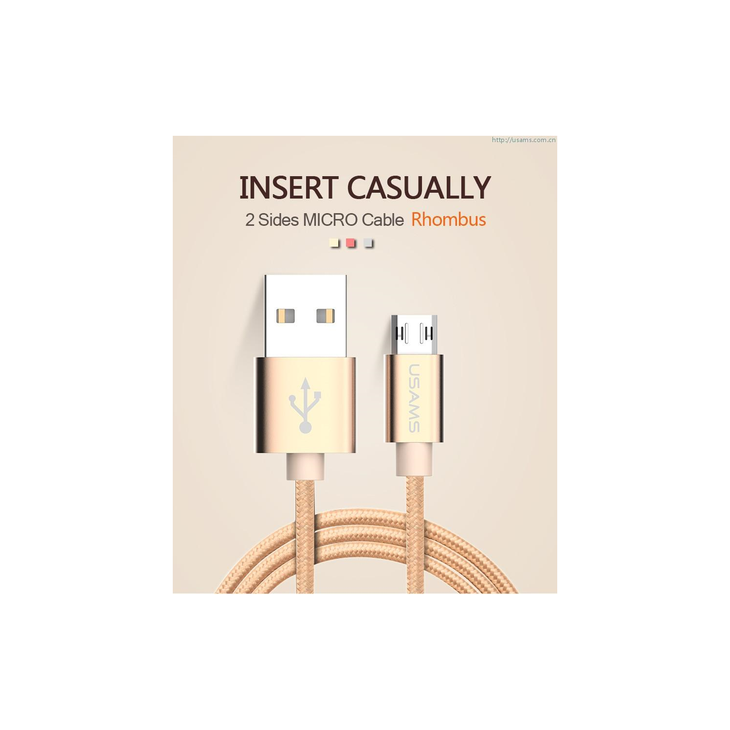 USAMS U-Knit Series Micro Reversible Cable Rose Colour