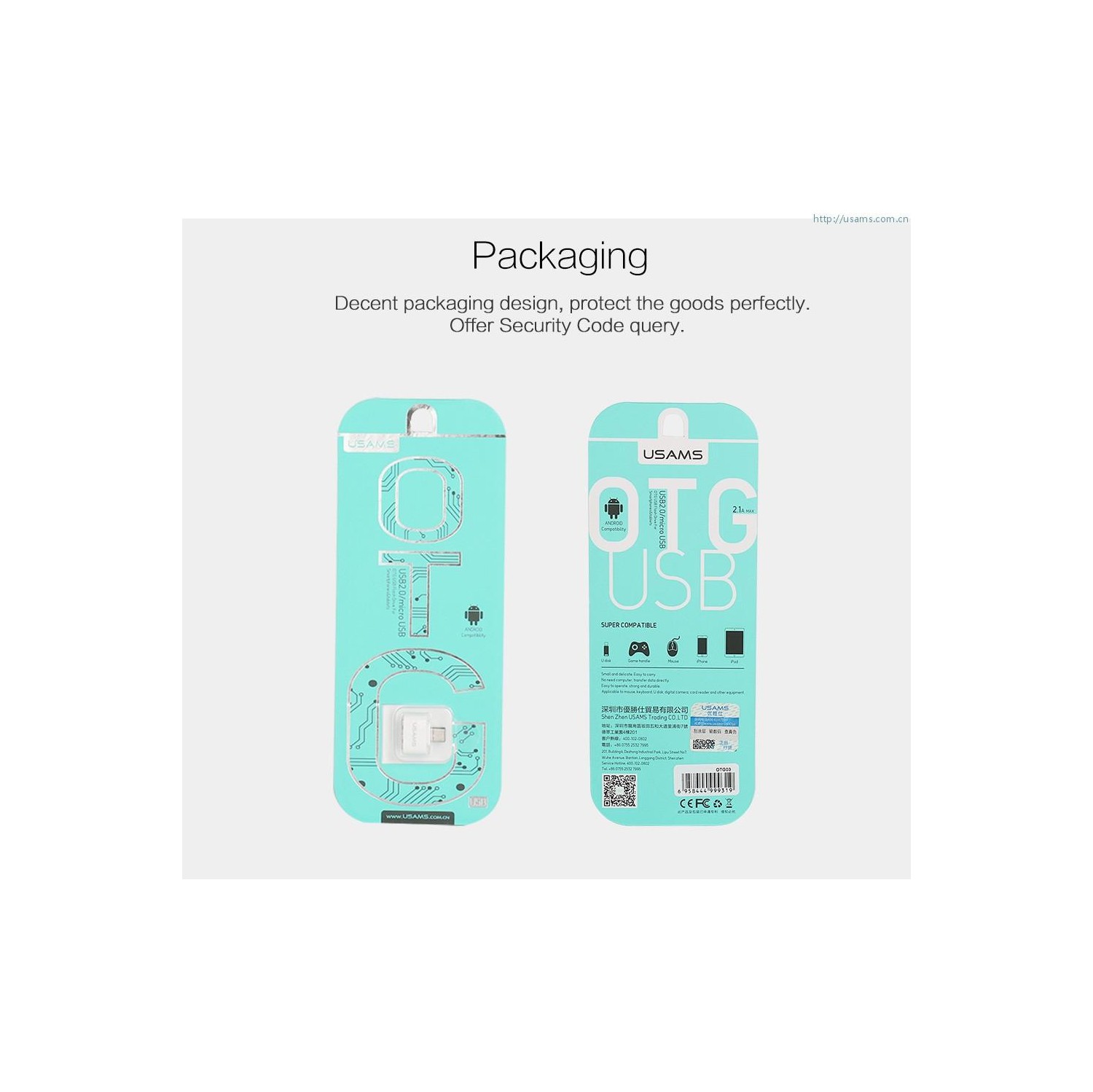 USAMS Micro USB OTG Adapter Rose Colour