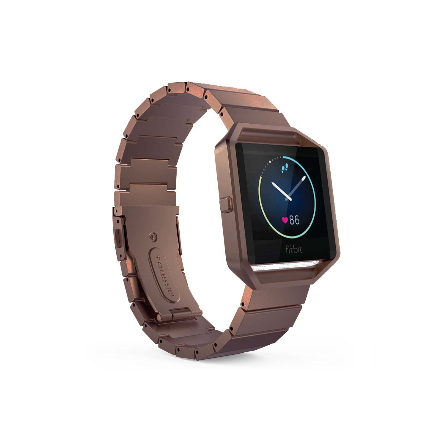 Fitbit Blaze Stainless Steel Wristwatch Strap in Coffee