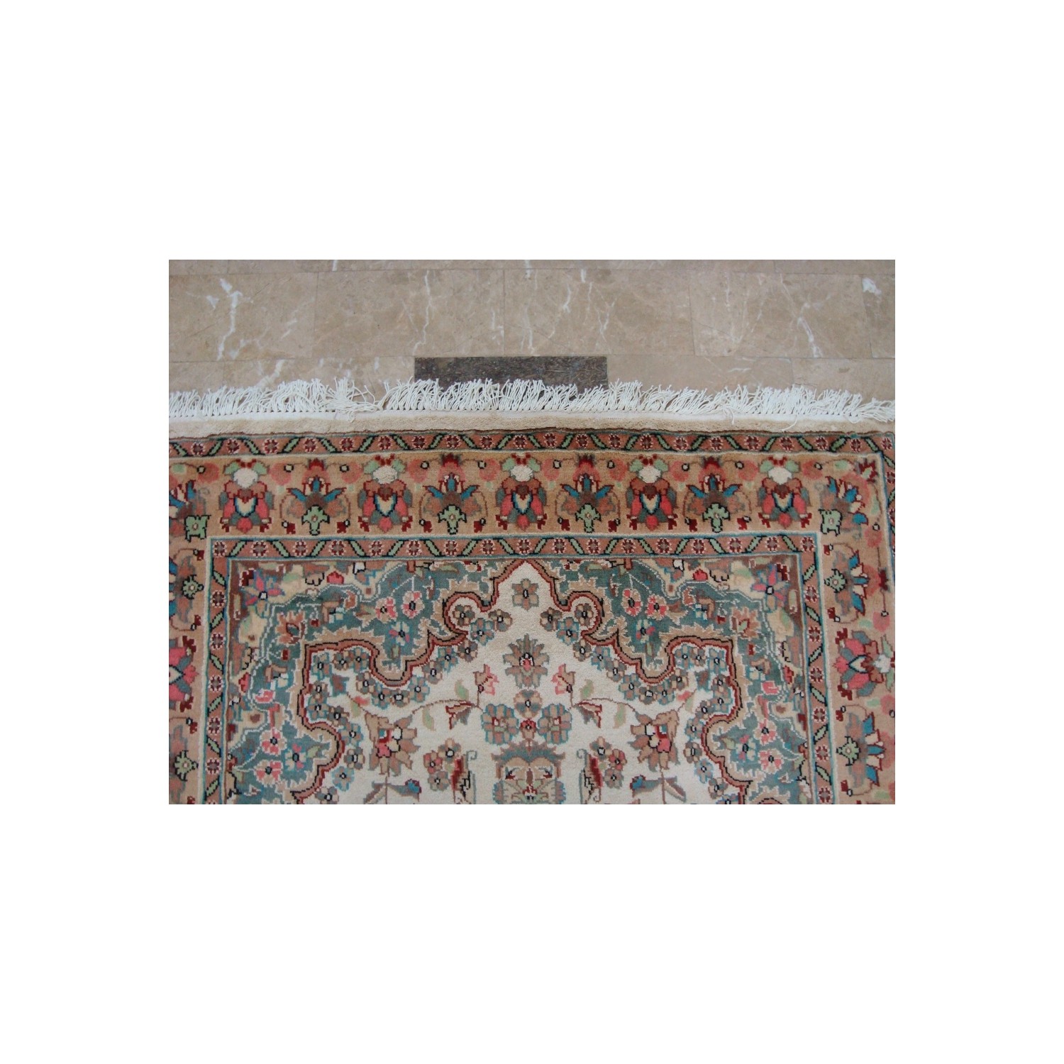 Ahmedani Sarafia Beauty Floral Oriental Hand Knotted Wool Silk Carpet 6.0' x 4.2' Area Rug - Multi-Colour