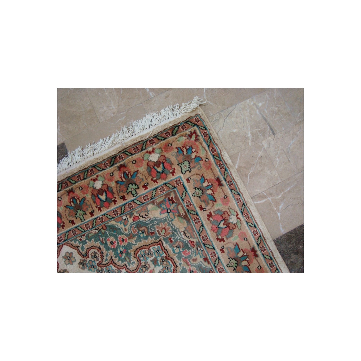 Ahmedani Sarafia Beauty Floral Oriental Hand Knotted Wool Silk Carpet 6.0' x 4.2' Area Rug - Multi-Colour