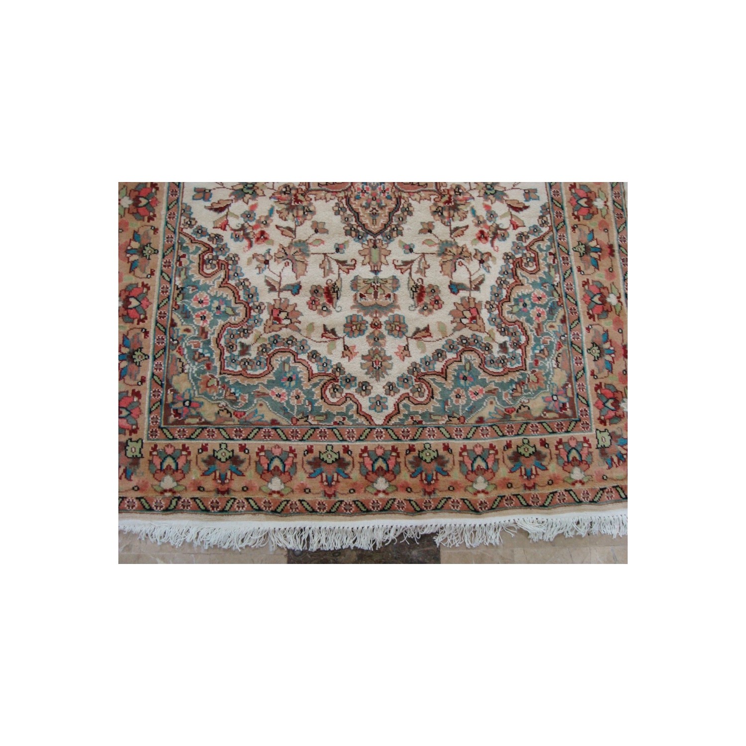 Ahmedani Sarafia Beauty Floral Oriental Hand Knotted Wool Silk Carpet 6.0' x 4.2' Area Rug - Multi-Colour