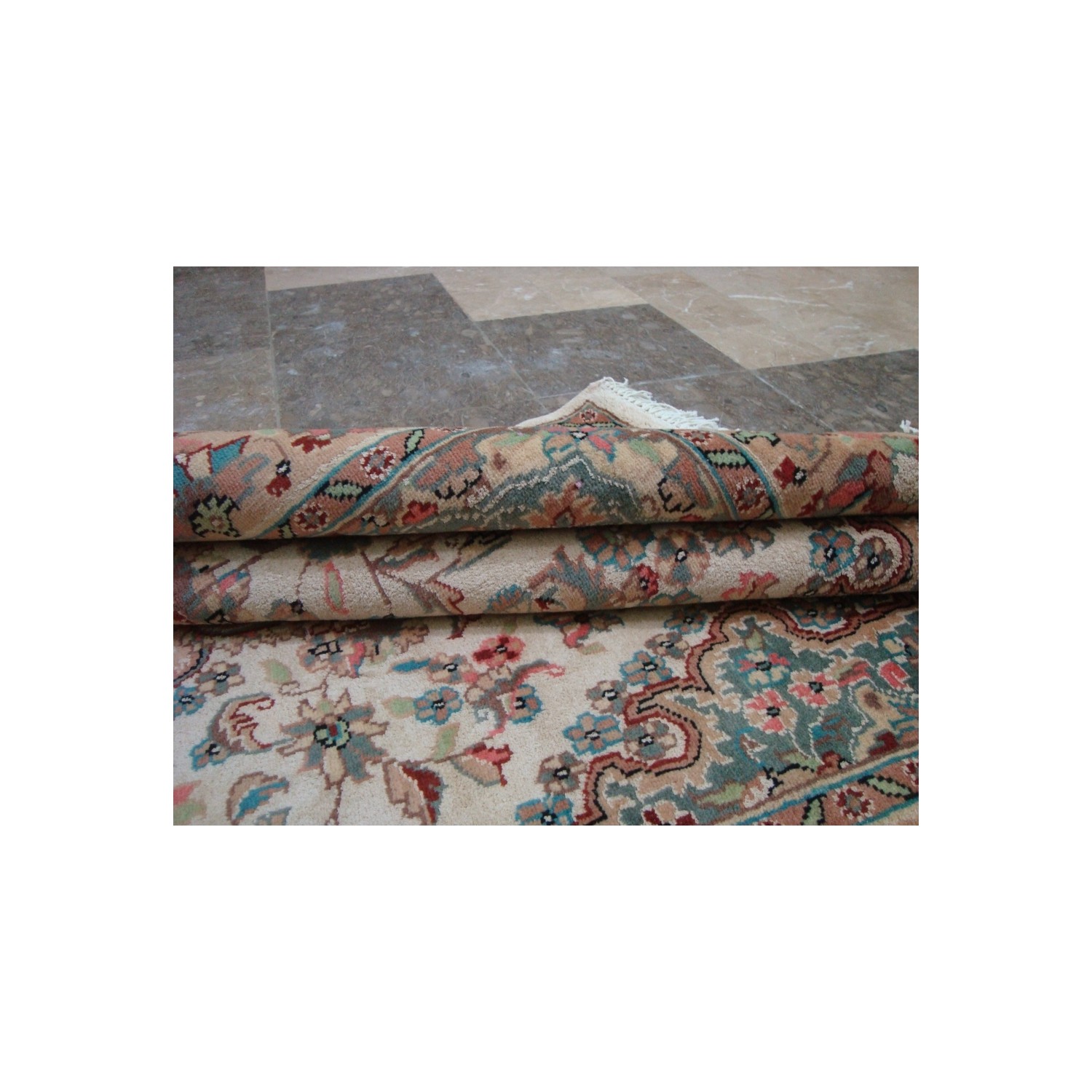 Ahmedani Sarafia Beauty Floral Oriental Hand Knotted Wool Silk Carpet 6.0' x 4.2' Area Rug - Multi-Colour