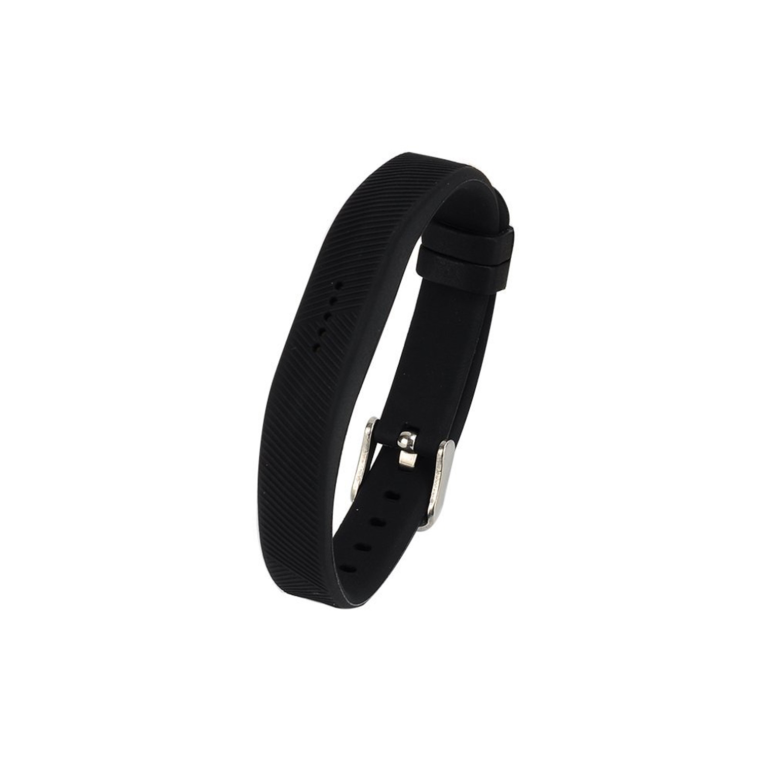 Fitbit Flex 2 Silicone Rubber w Polished Buckle in Black