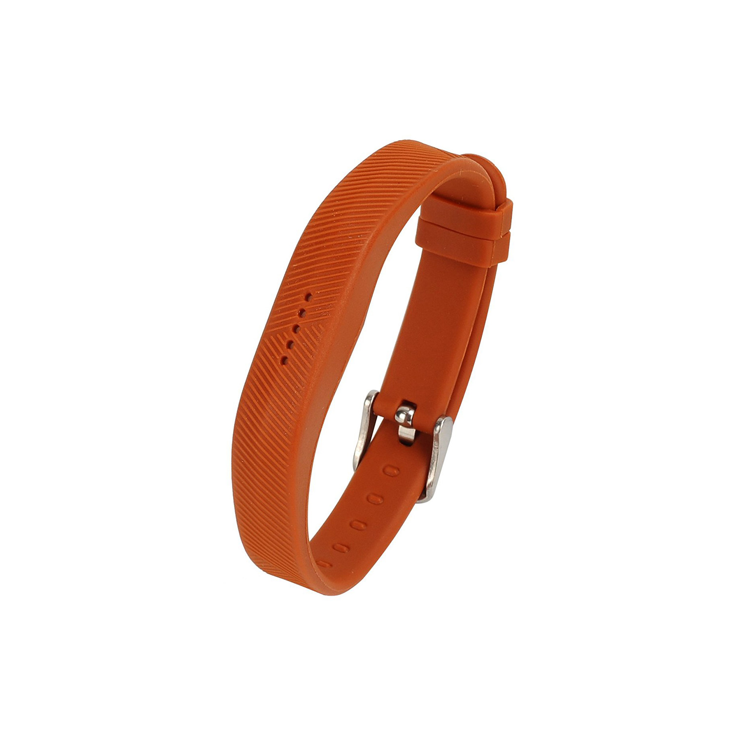 Fitbit Flex 2 Silicone Rubber w Polished Buckle  in Coffee