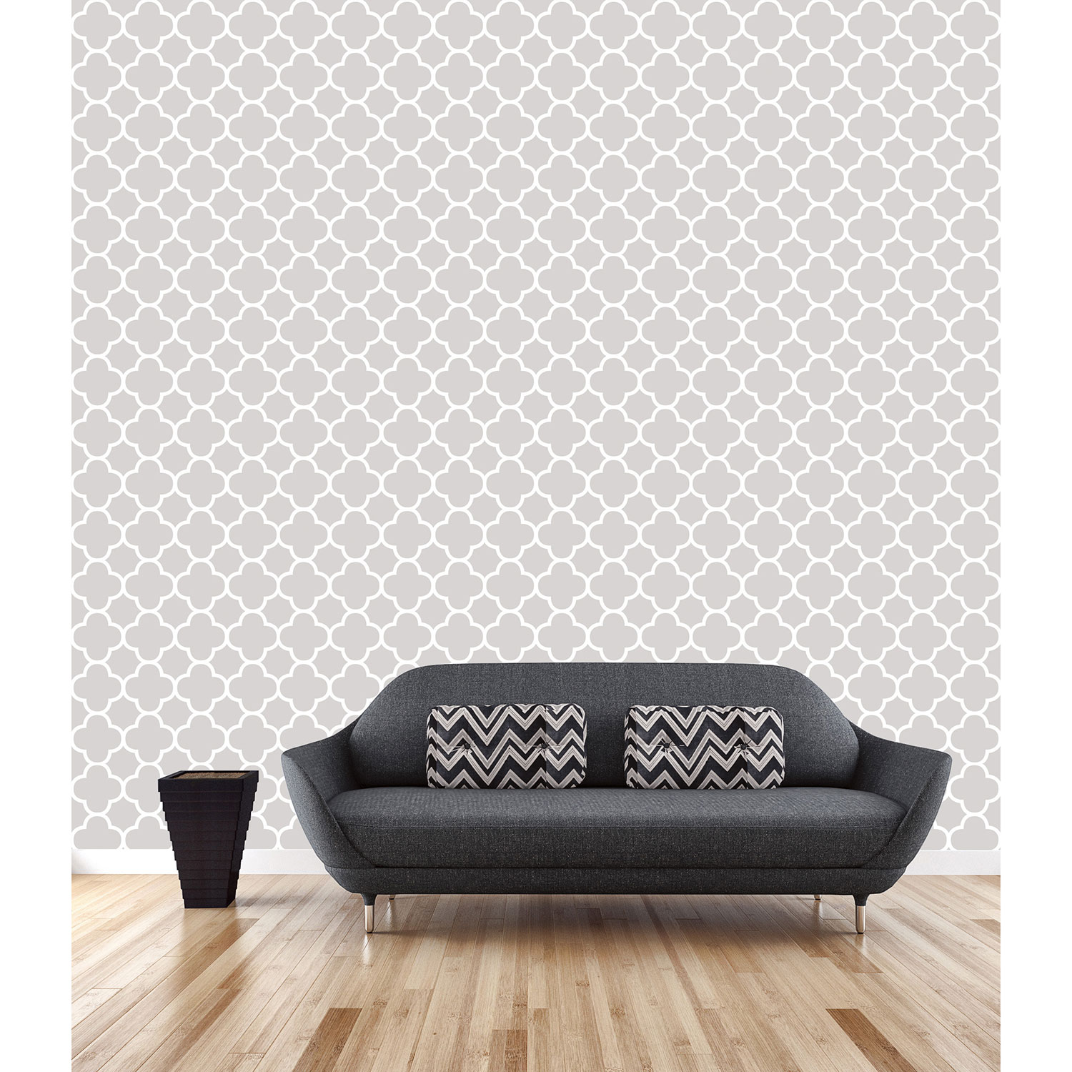 A Street Prints Symetrie Quatrefoil Wallpaper Origin Grey Best