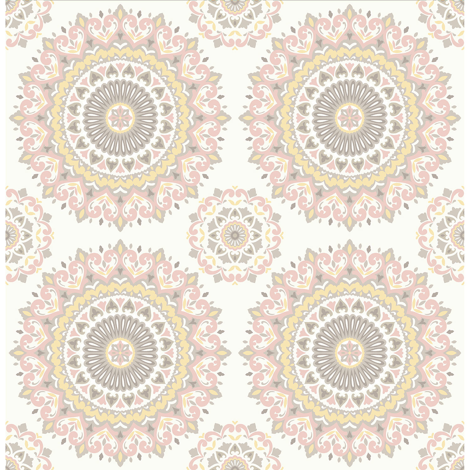 Papier peint Kismet Boho Medallion d'A-Street Prints - Rose pâle