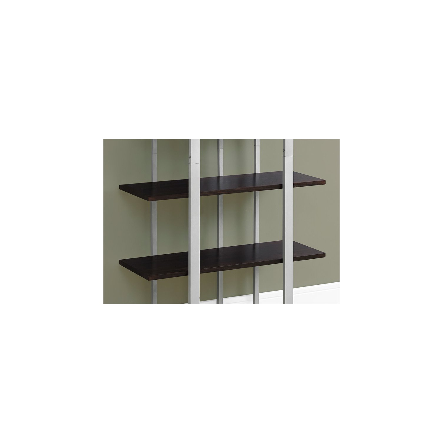 BOOKCASE - 60"H / CAPPUCCINO / SILVER METAL