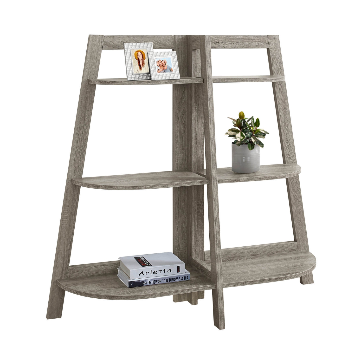 BOOKCASE - 48"H / DARK TAUPE ACCENT ETAGERE