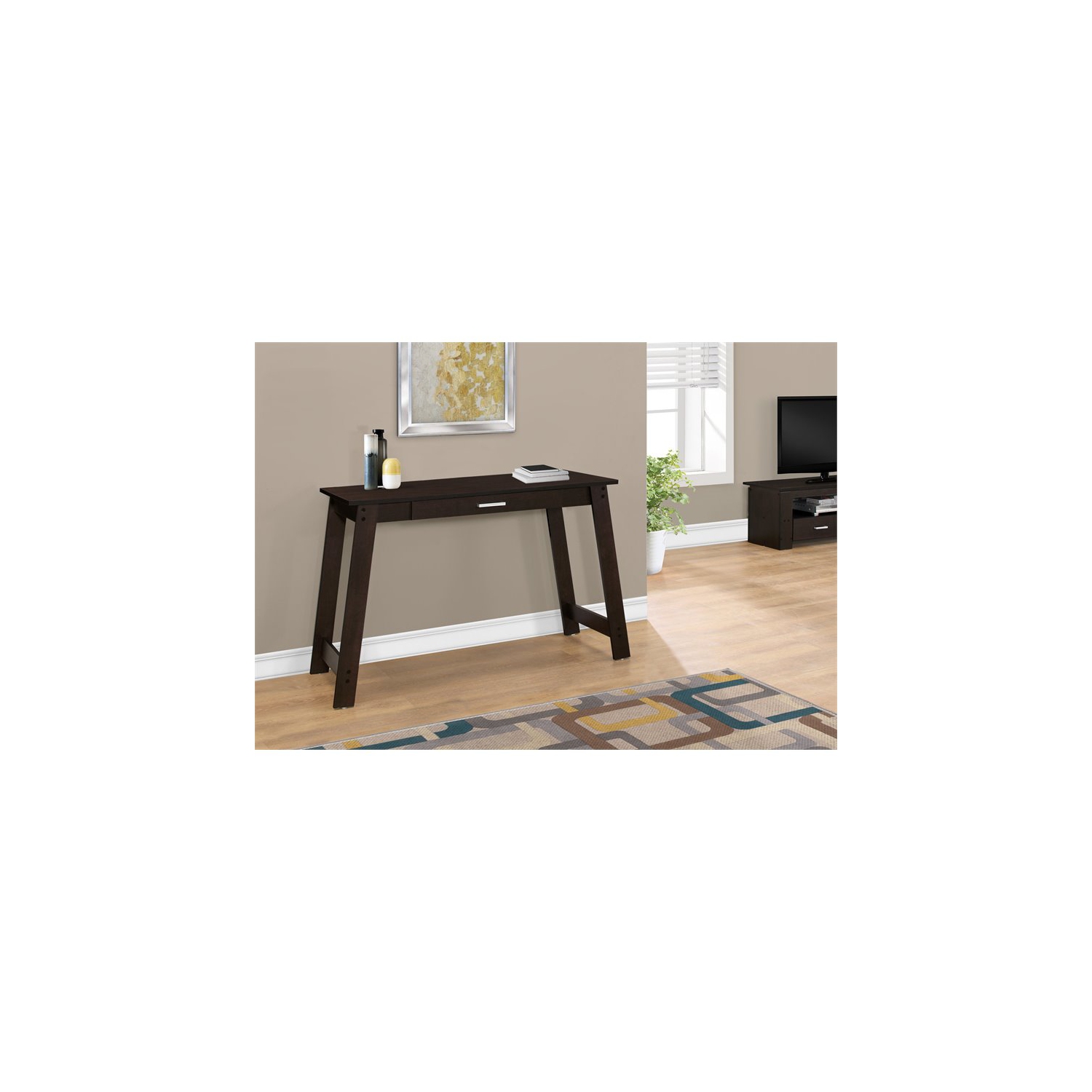 COMPUTER DESK - 42"L / CAPPUCCINO WITH A STORAGE DRAWER