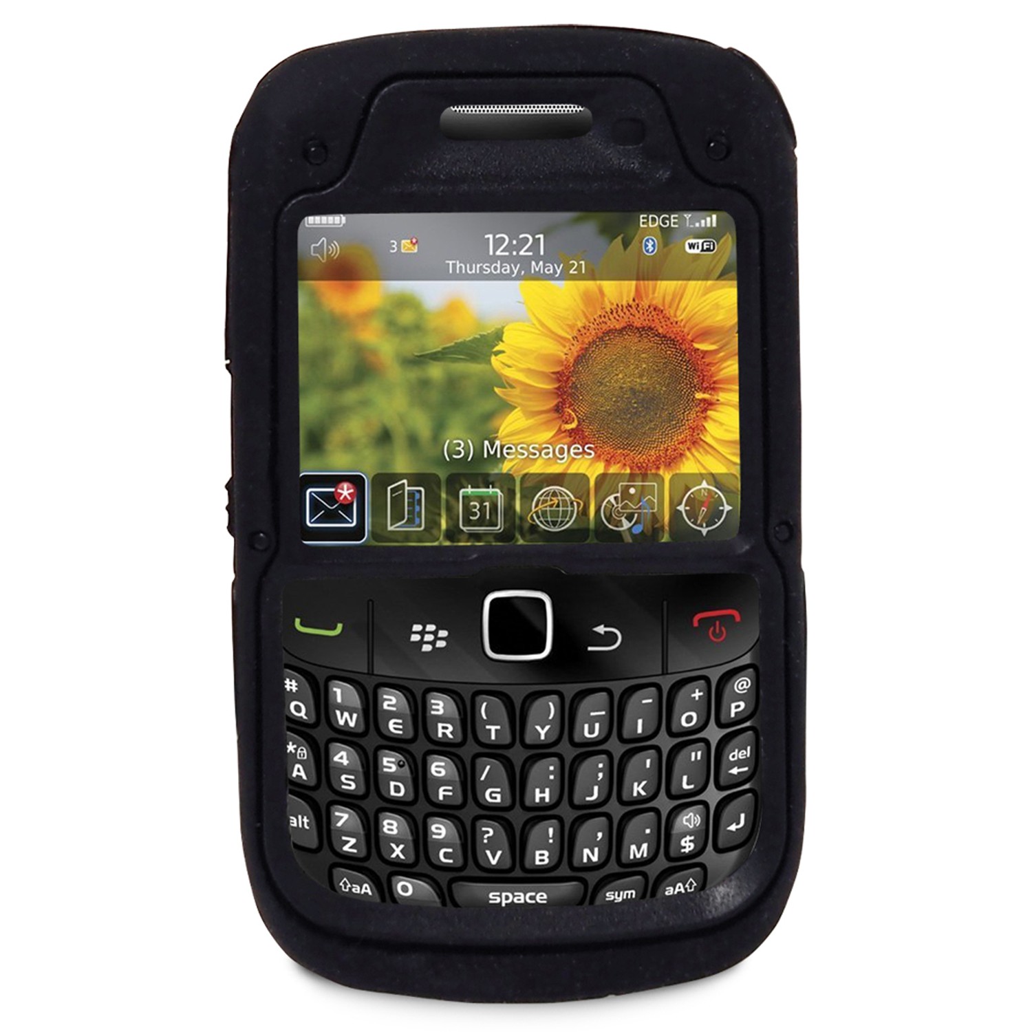 Exian Fitted Hard Shell Case for Blackberry Curve 8520;9300;8530 - Black