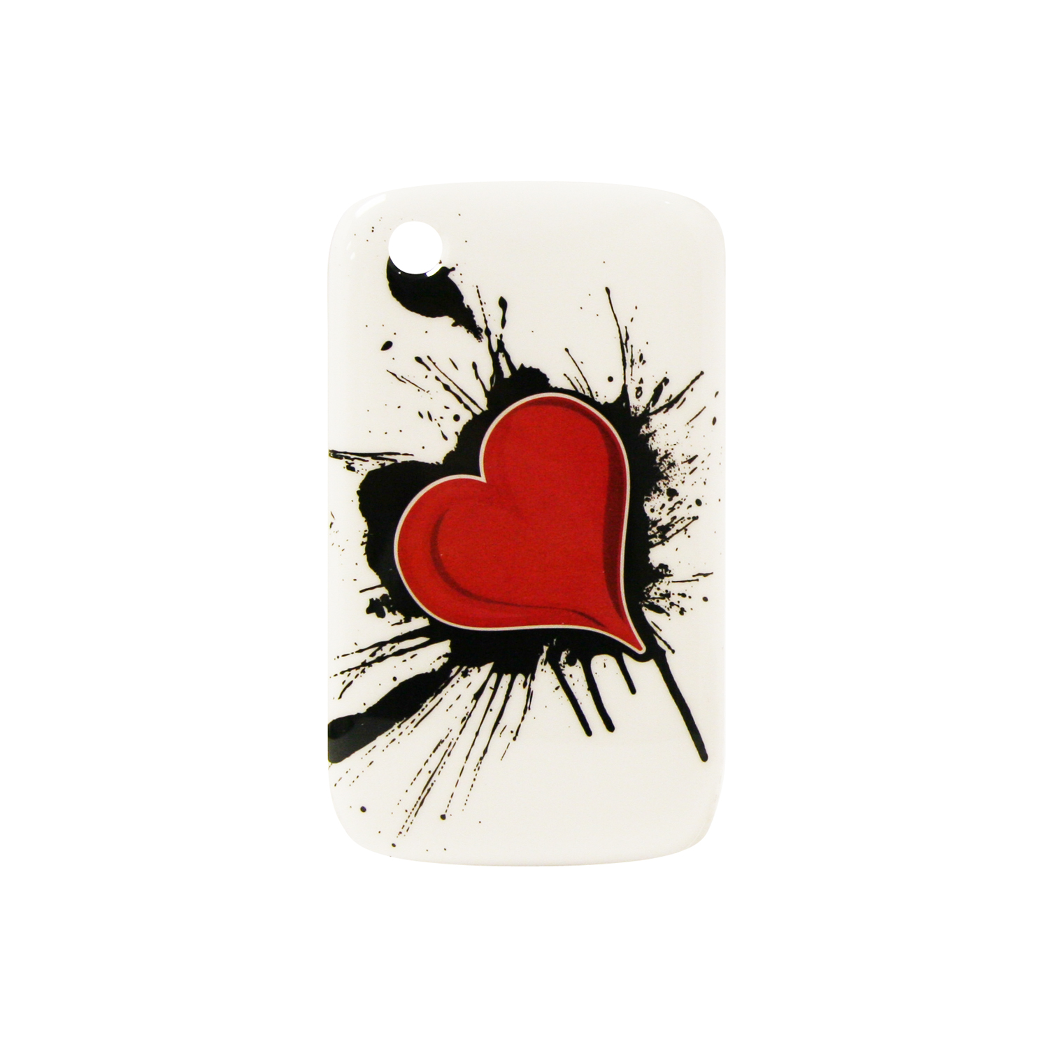 Exian Blackberry Curve 8520/8530/9300 Hard Plastic Case Exian Design Red Heart on White