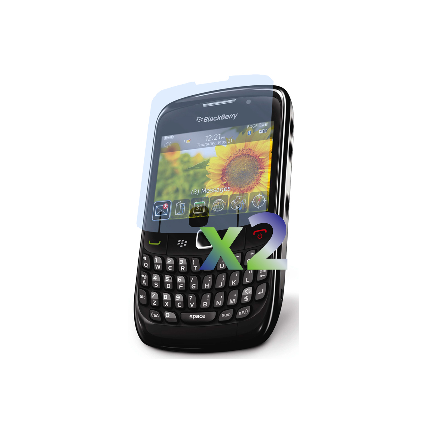 Exian Blackberry Curve 8520/8530/9300 Screen Protectors X 2 Anti-Glare