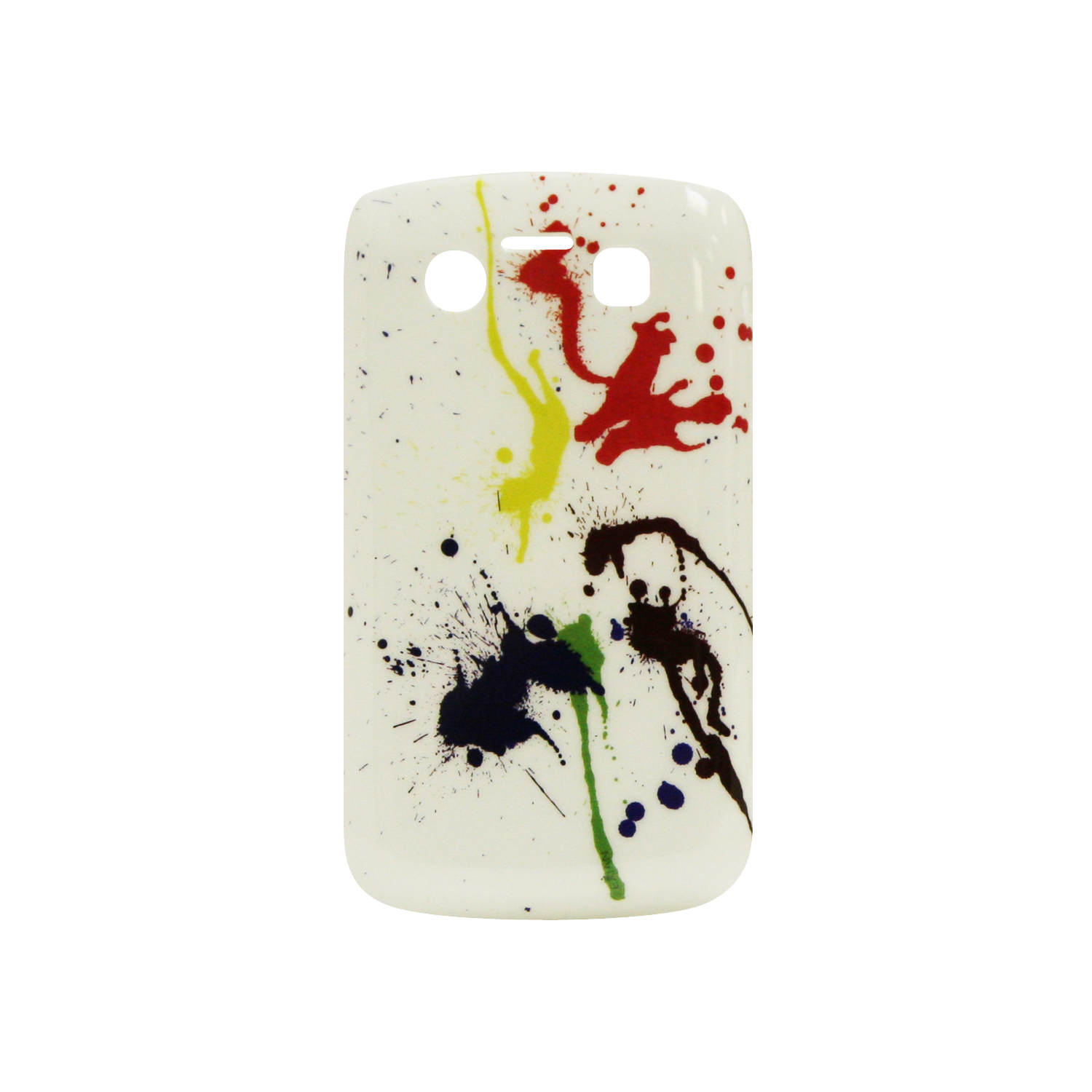 Exian Blackberry Bold 9700 Hard Plastic Case Exian Design Paint Splatter on White