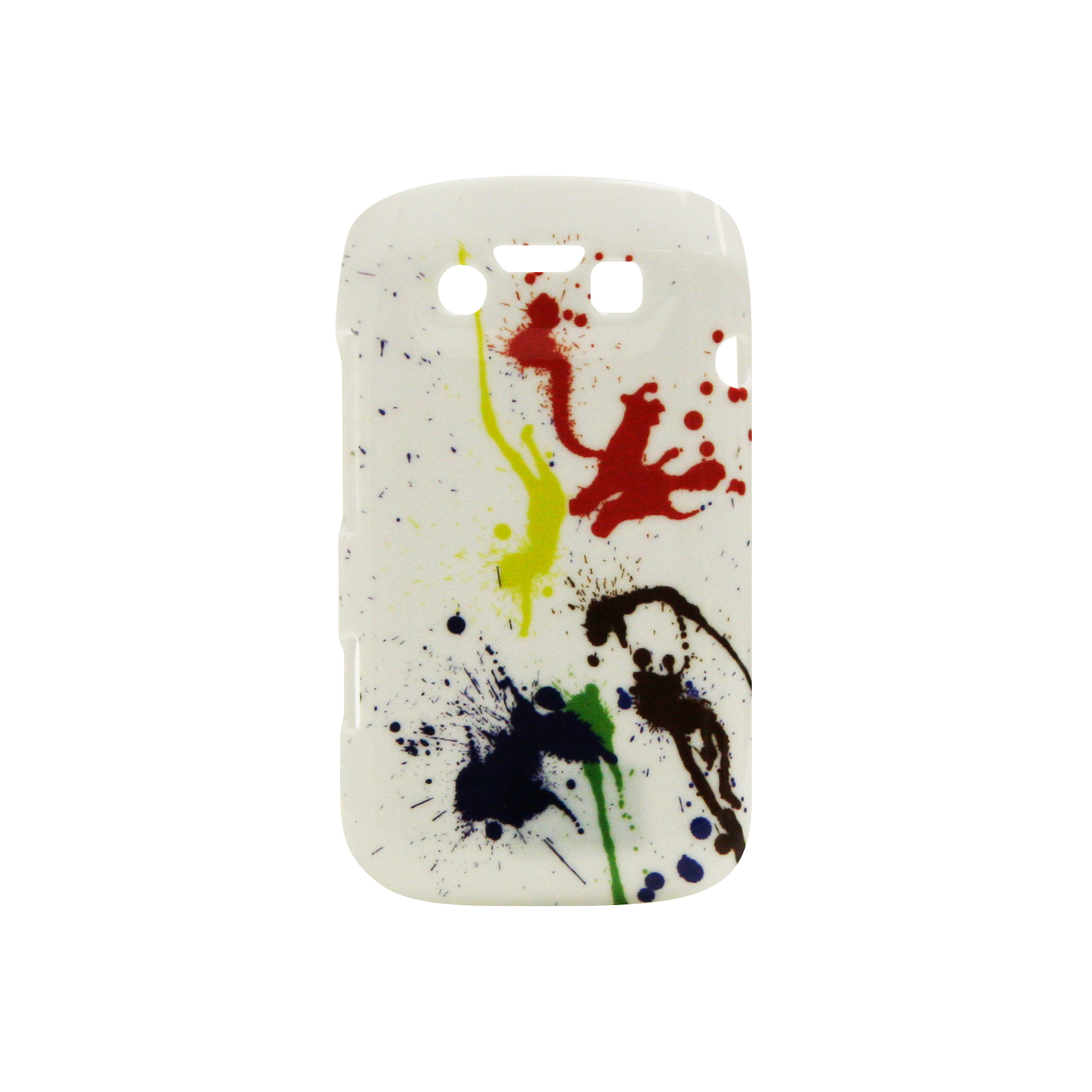 Exian Blackberry Bold 9790 Hard Plastic Case Exian Design Paint Splatter on White