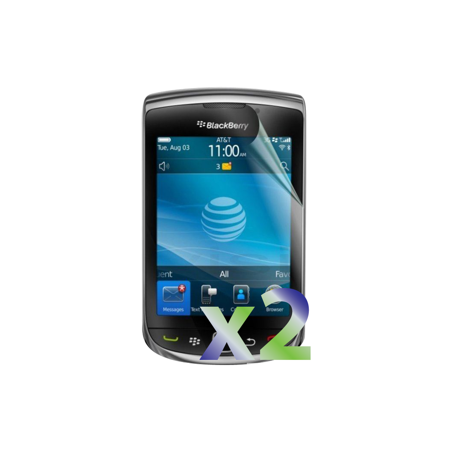 Protecteurs d'écran d'Exian pour Torch 9800 de BlackBerry X 2 antireflet