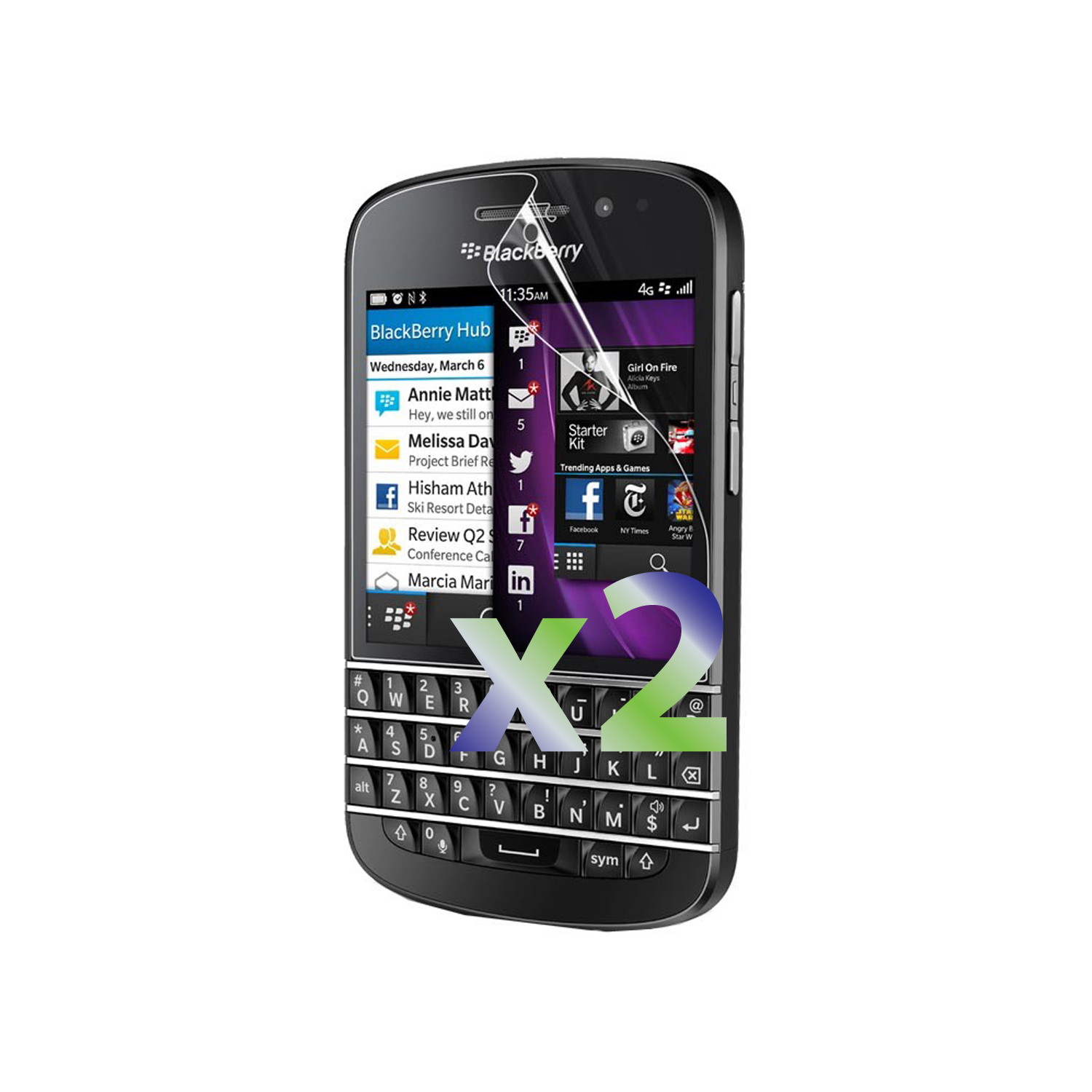 Exian Screen Protector Case for Blackberry Q10 - Anti-Glare