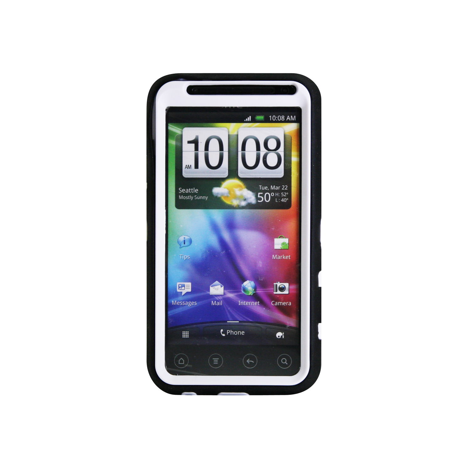 Exian Fitted Hard Shell Case for HTC Evo 3D - Blk/White