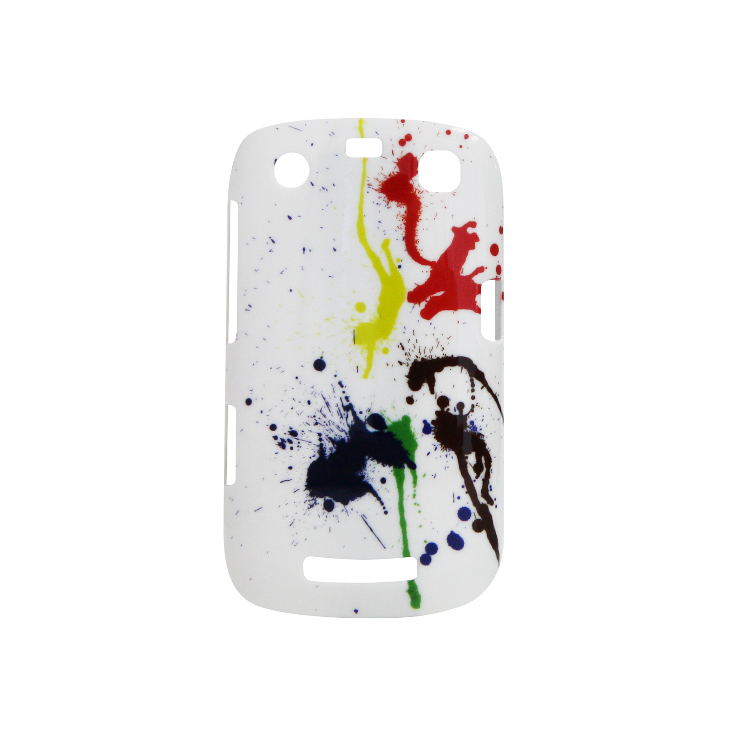 Exian Blackberry Curve 9360 Hard Plastic Case Exian Design Paint Splatter on White