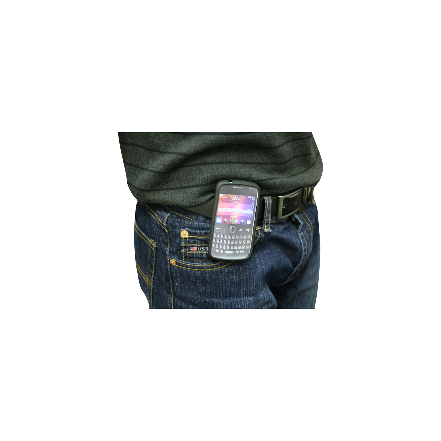 Étui souple ajusté d'Exian pour Curve 9360 de BlackBerry - Noir