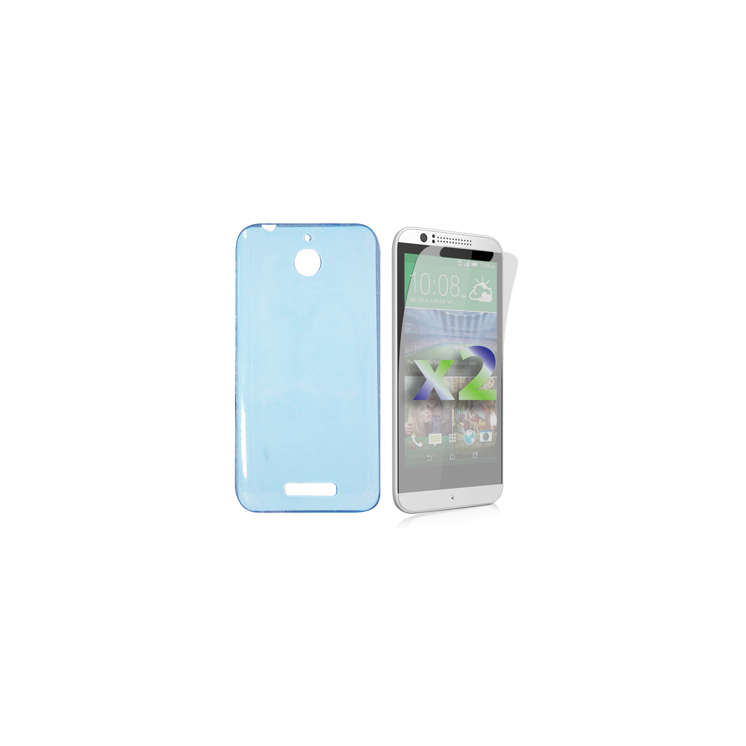 Étui souple ajusté d’Exian pour Desire 510 de HTC - Bleu