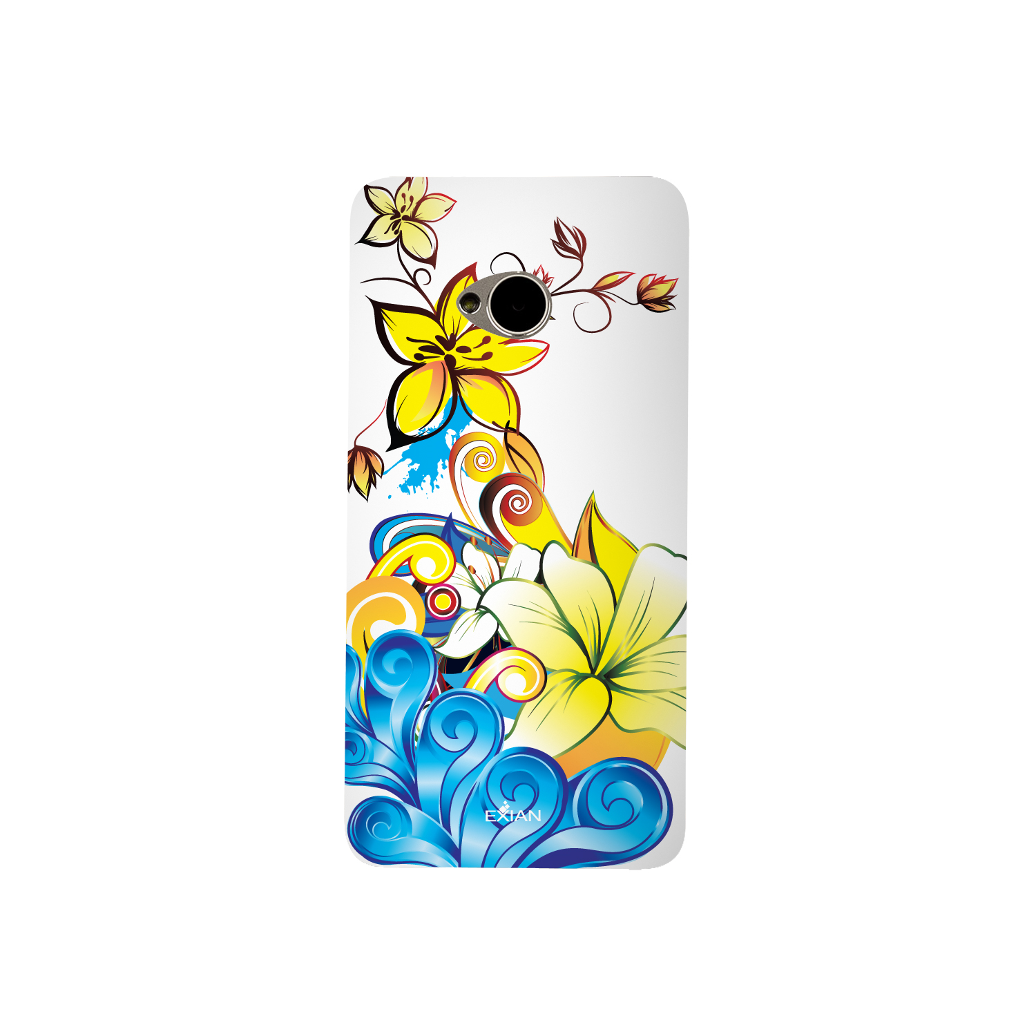 Exian HTC One M7 TPU Case Exian Design CCS Floral Pattern