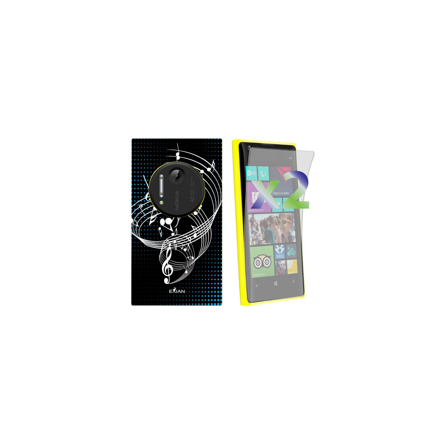 Exian Fitted Soft Shell Case for Nokia Lumia 1020 - Black