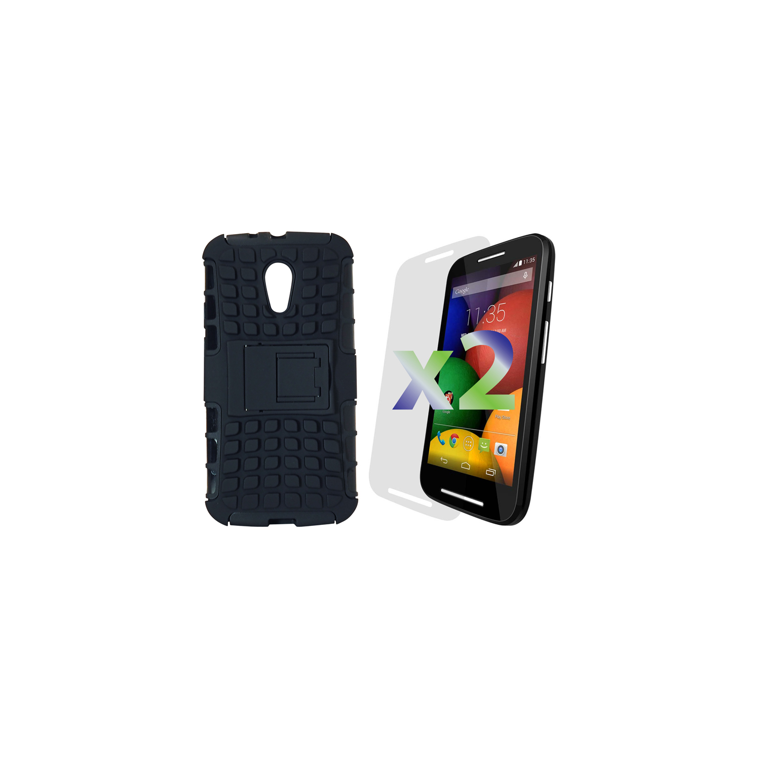 Étui souple ajusté d'Exian pour E de Motorola - Noir