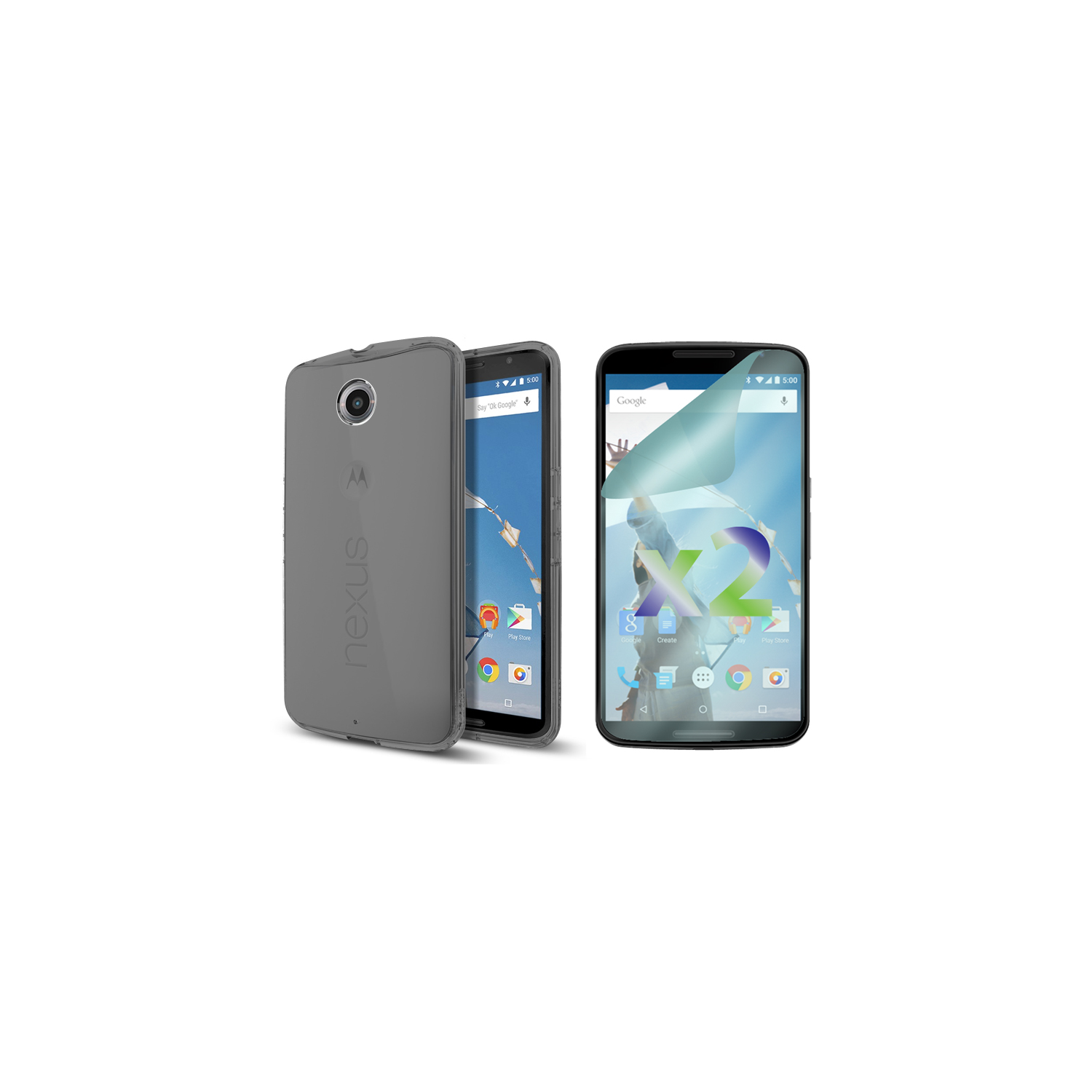 Exian Fitted Soft Shell Case for Nexus - Grey