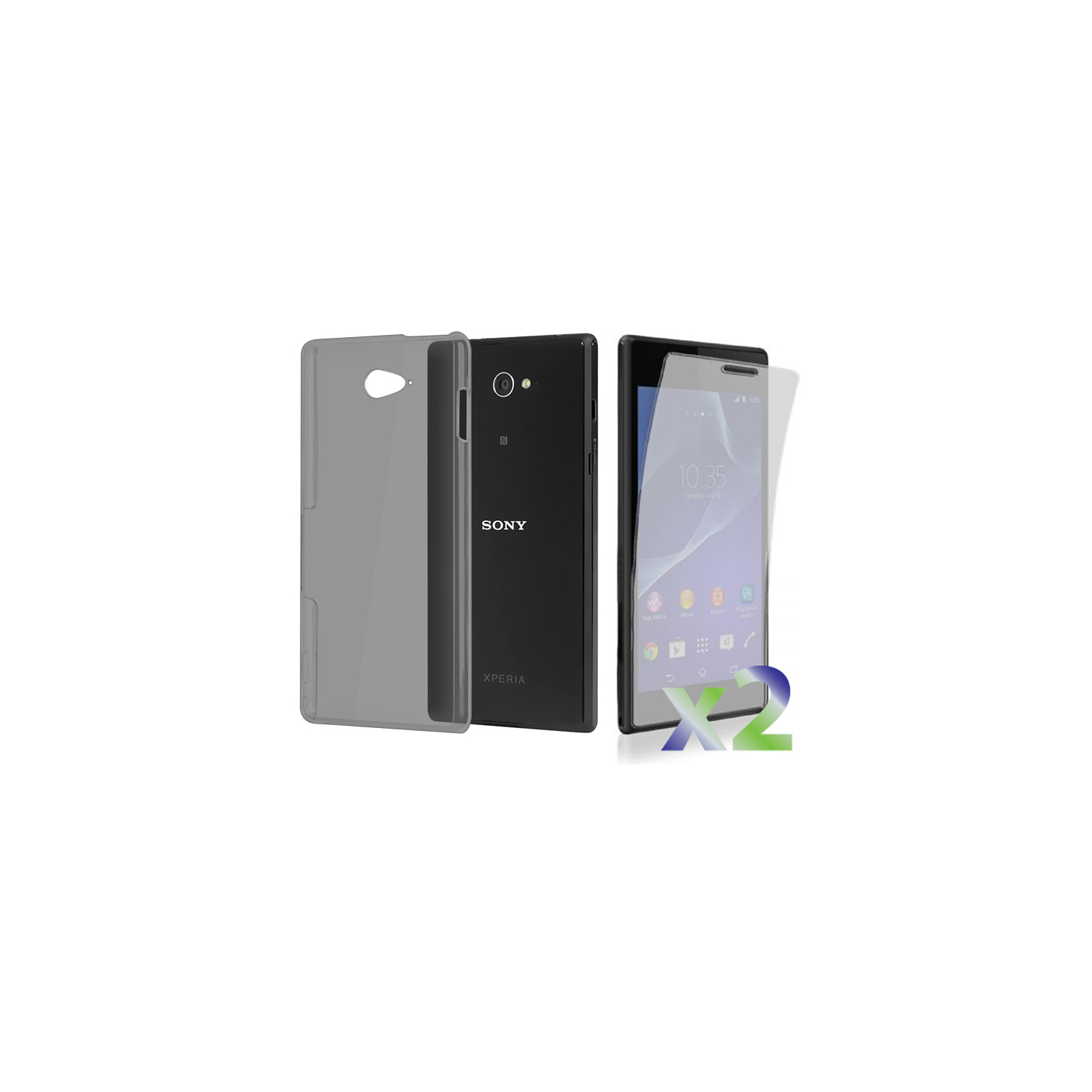 Exian Fitted Soft Shell Case for Sony Xperia M2 - Grey