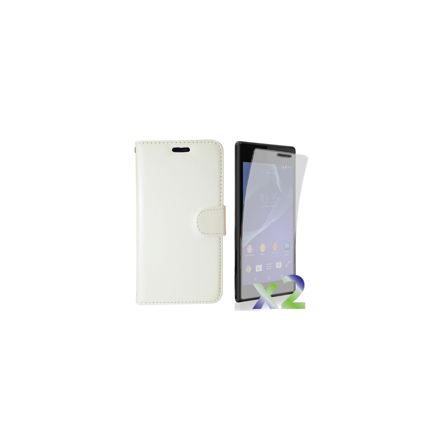 Exian Fitted Soft Shell Case for Sony Xperia M2 - White