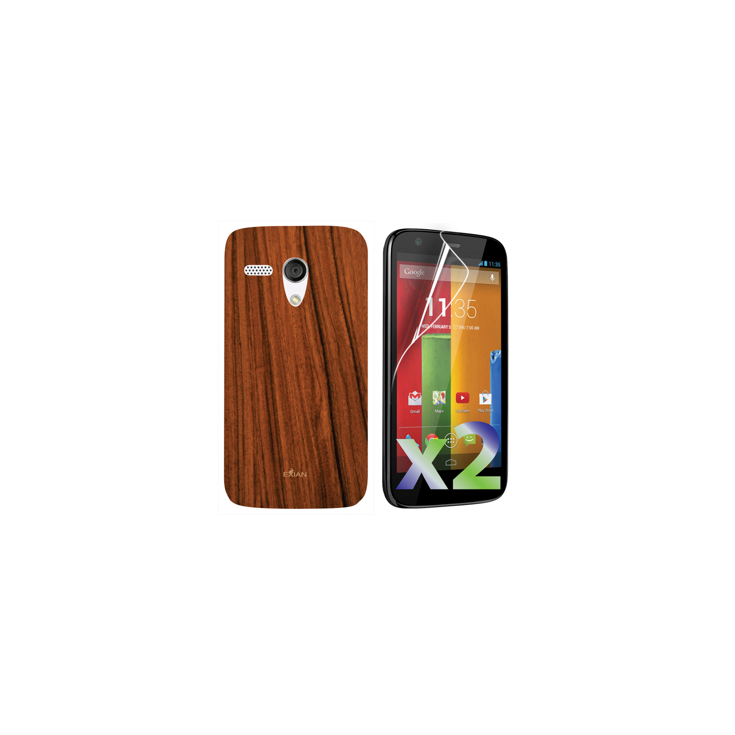 Exian Fitted Soft Shell Case for Motorola G - Brown