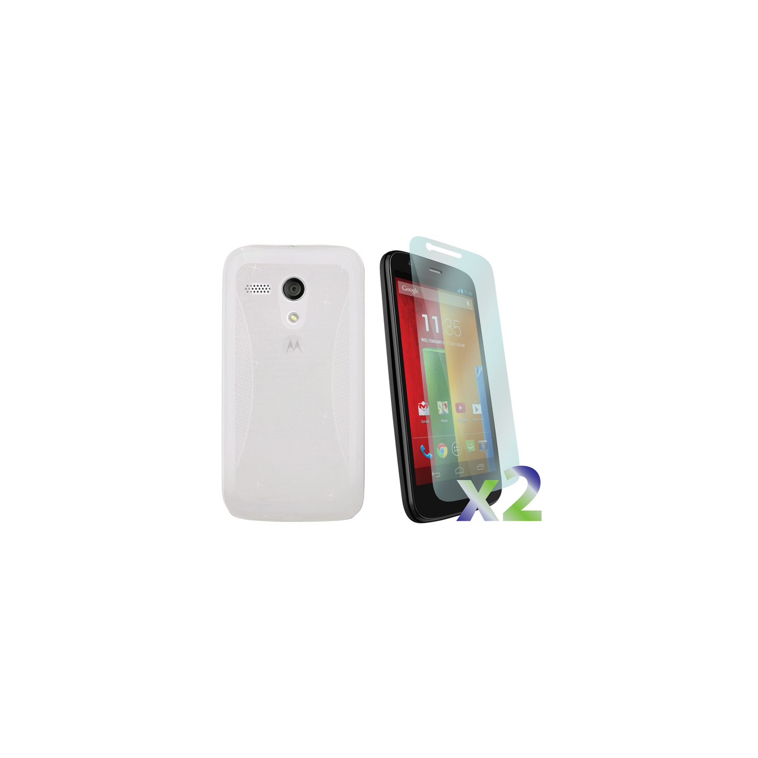 Exian Fitted Soft Shell Case for Motorola G - Clear