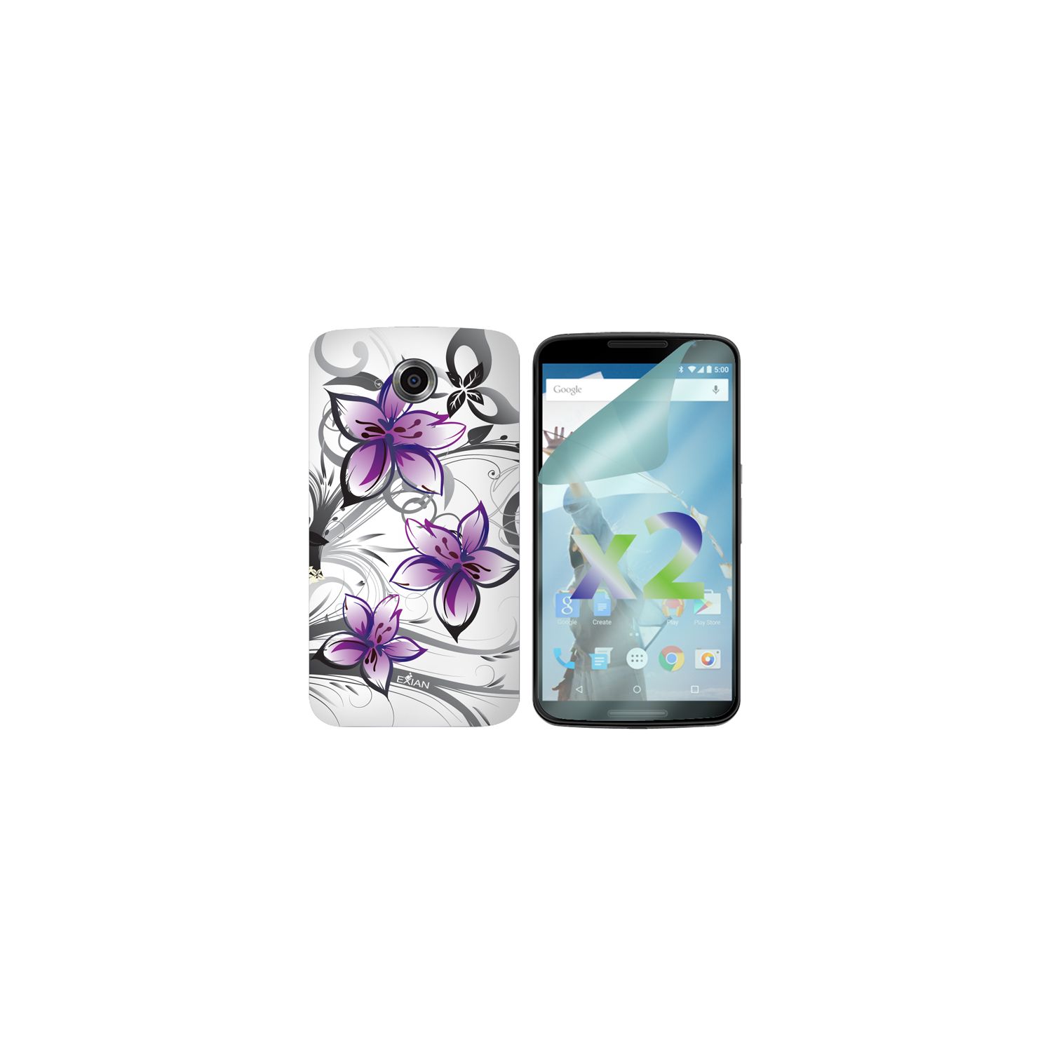 Étui souple ajusté d'Exian pour Nexus - Blanc