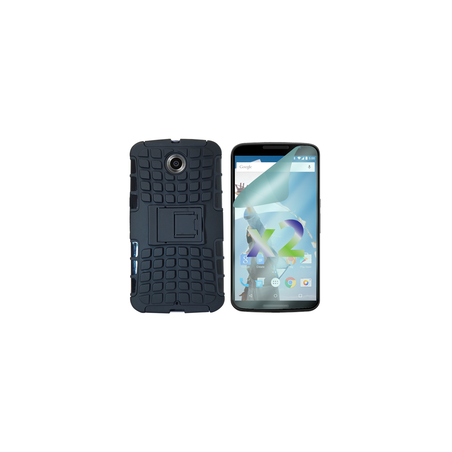 Exian Fitted Soft Shell Case for Nexus - Black