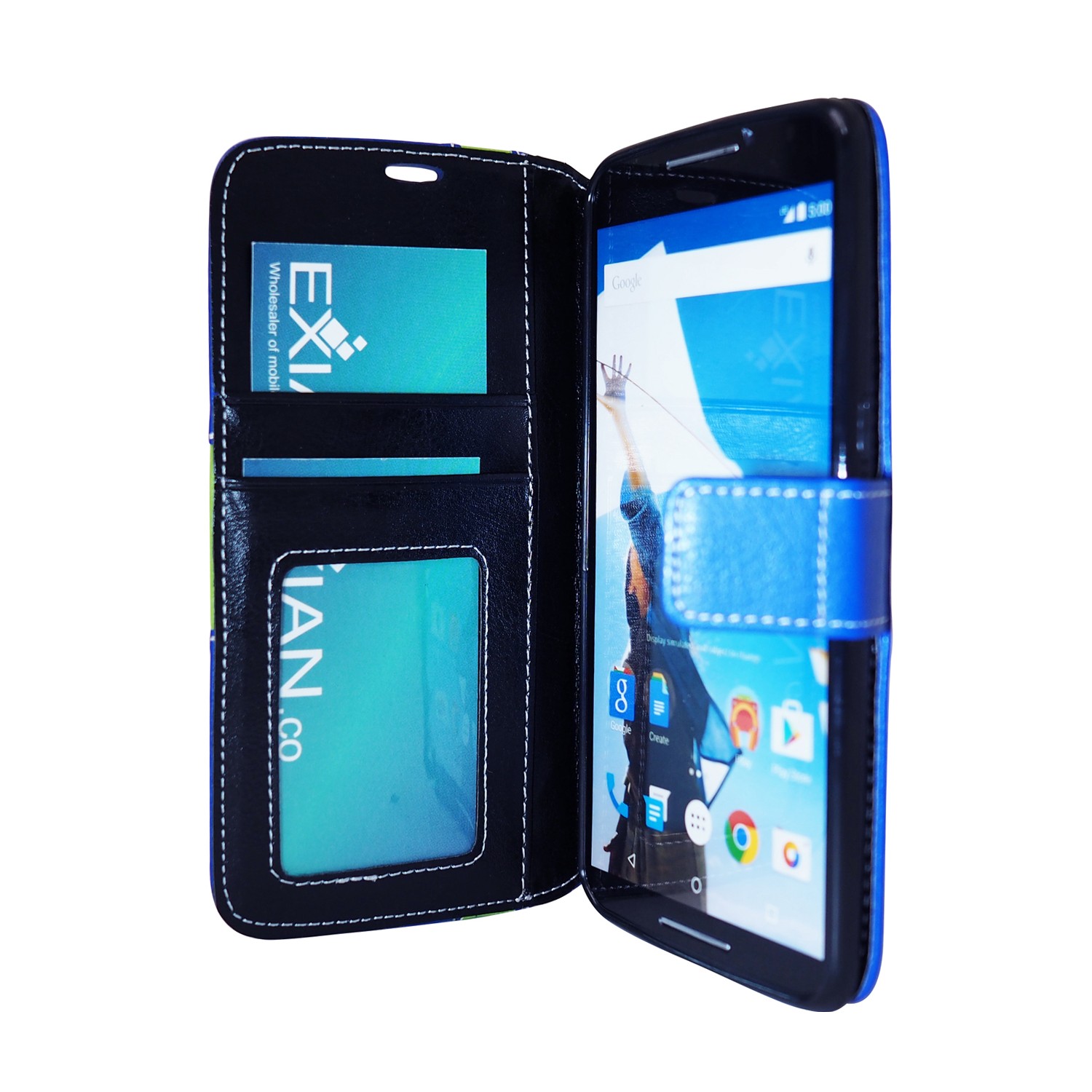 Exian Fitted Soft Shell Case for Nexus - Blue/Green
