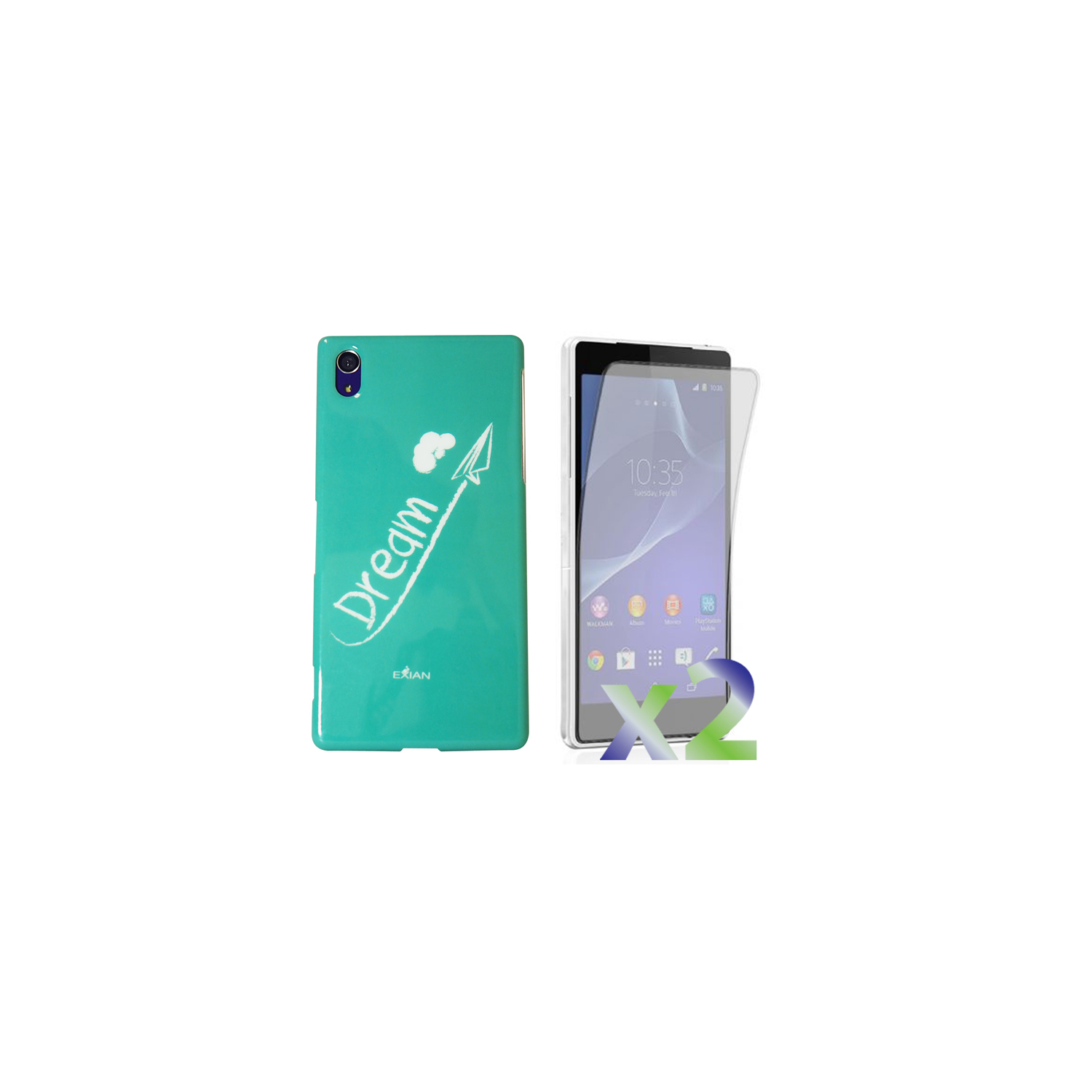 Exian Fitted Soft Shell Case for Sony Xperia Z2 - Teal